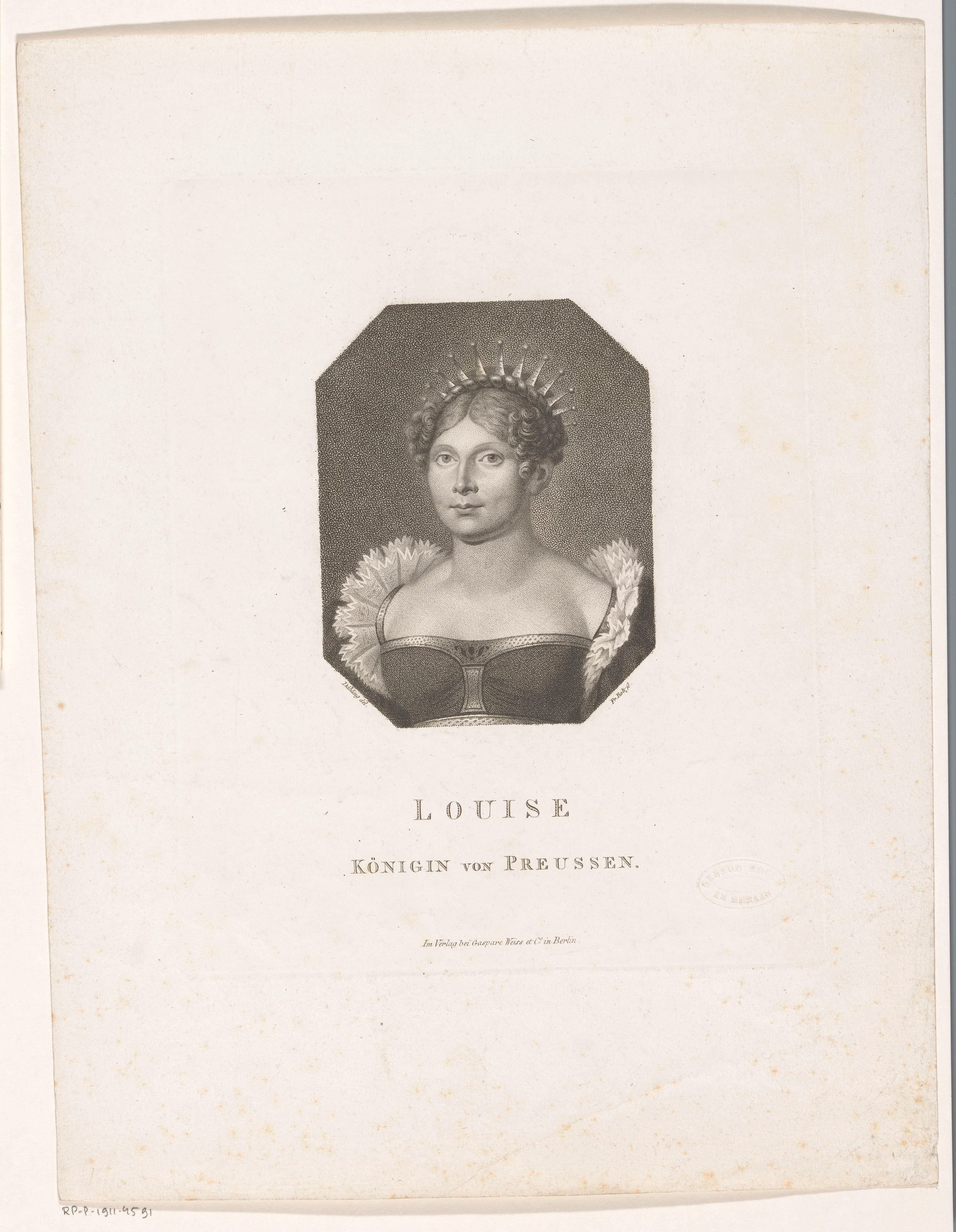 Portret van Luise von Mecklenburg-Strelitz, koningin van Pruisen