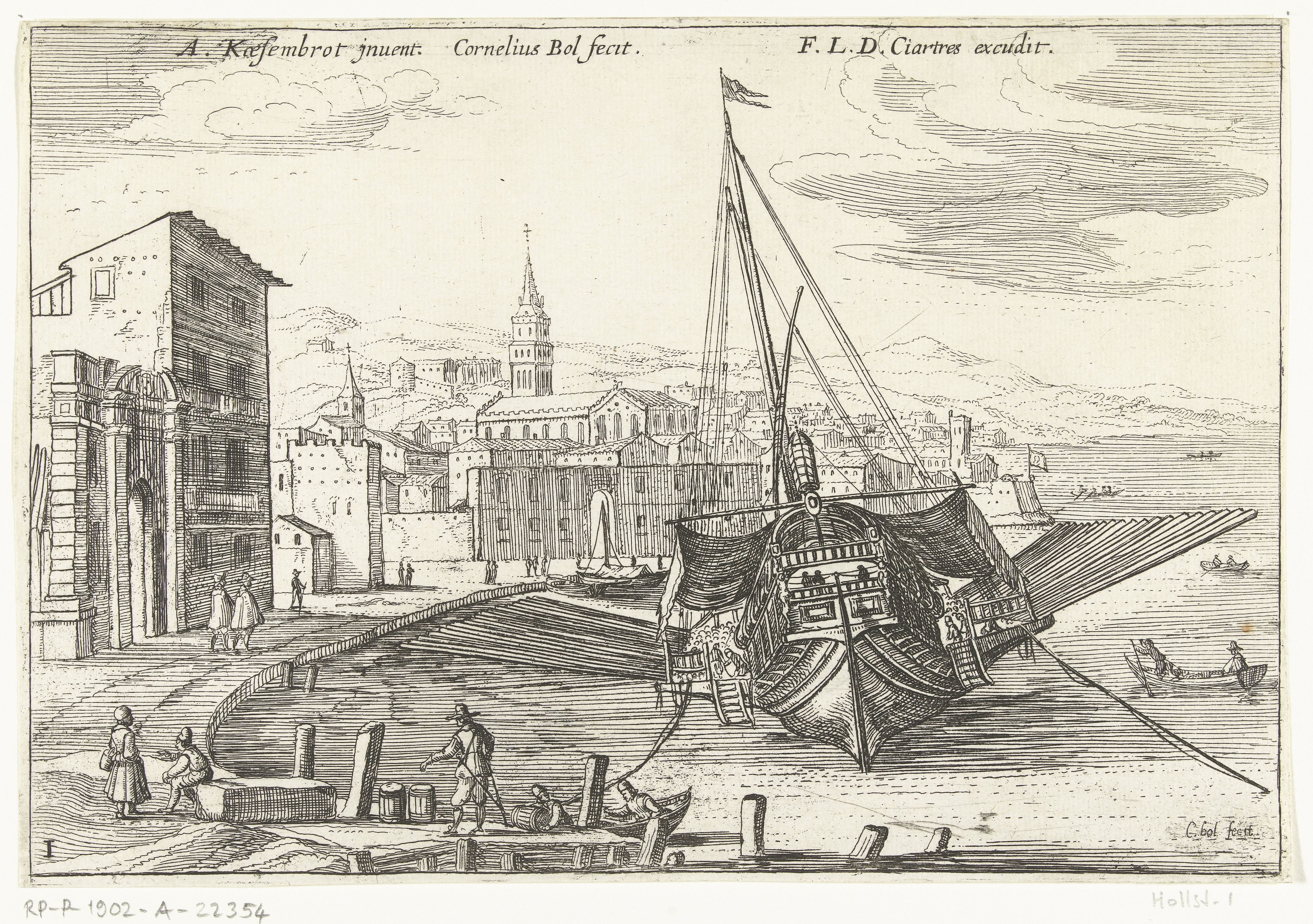 Galei in een Italiaanse haven