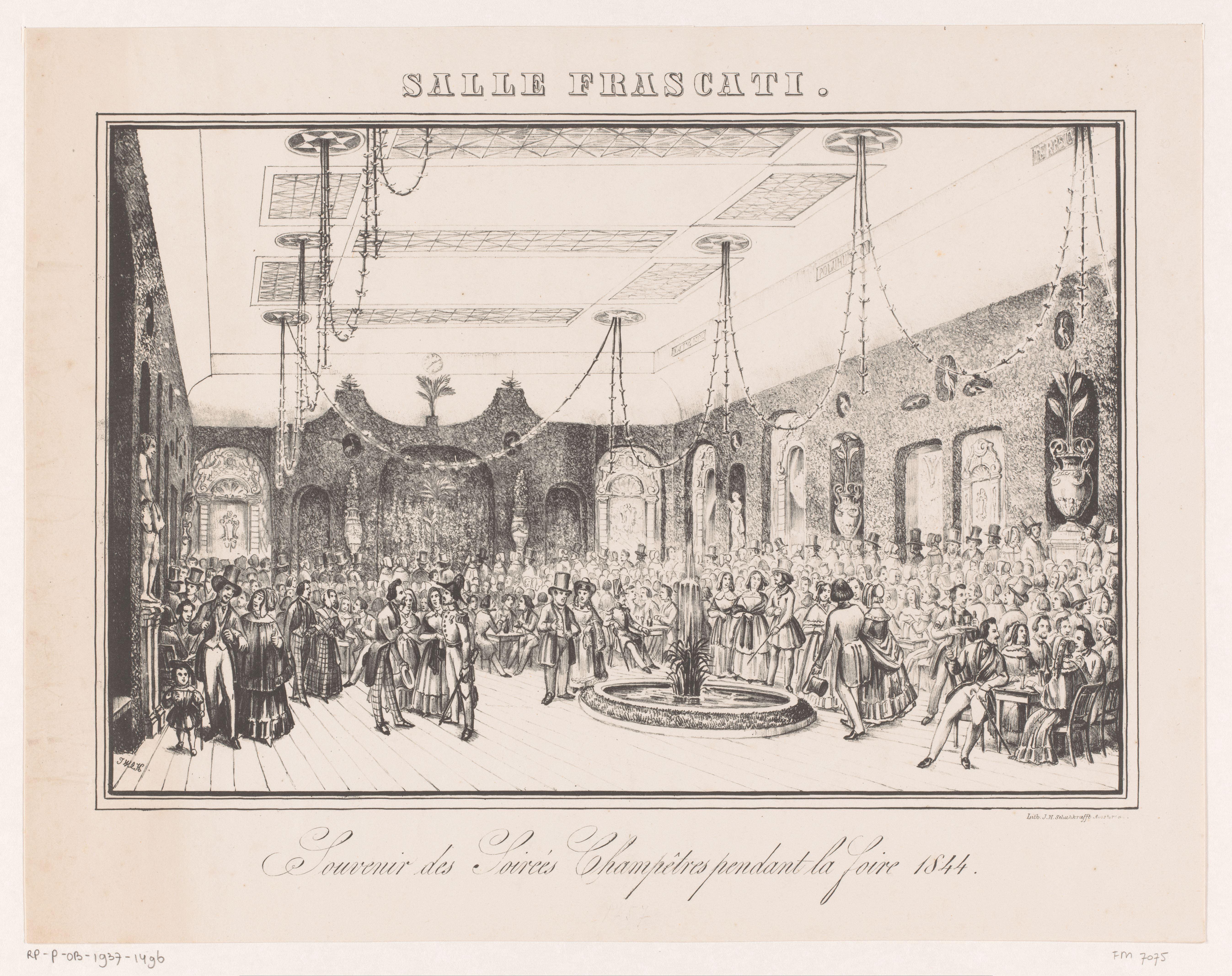Soiree in Frascati te Amsterdam gedurende de kermis van 1844