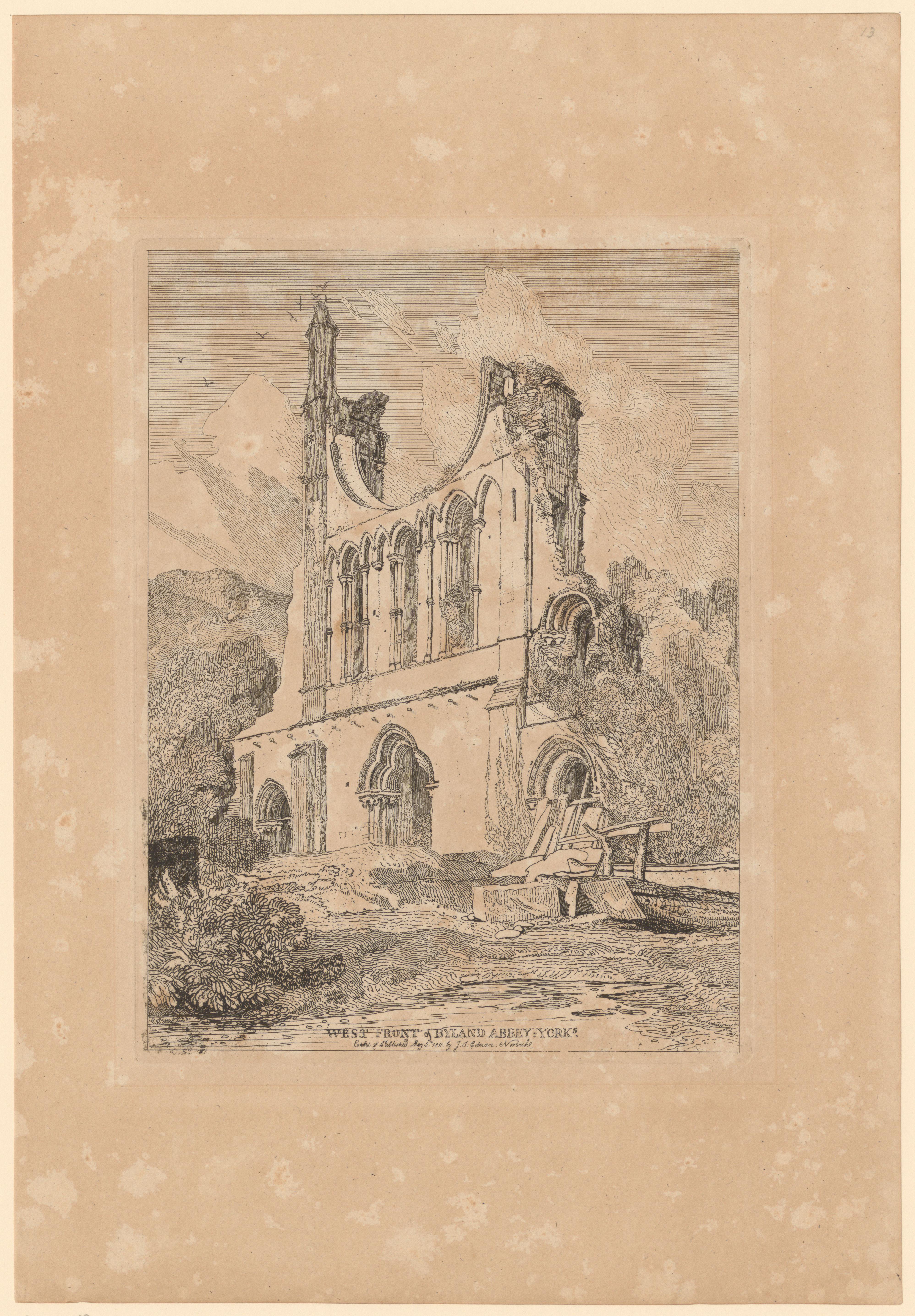 Ruïne van de Byland Abbey te Yorkshire