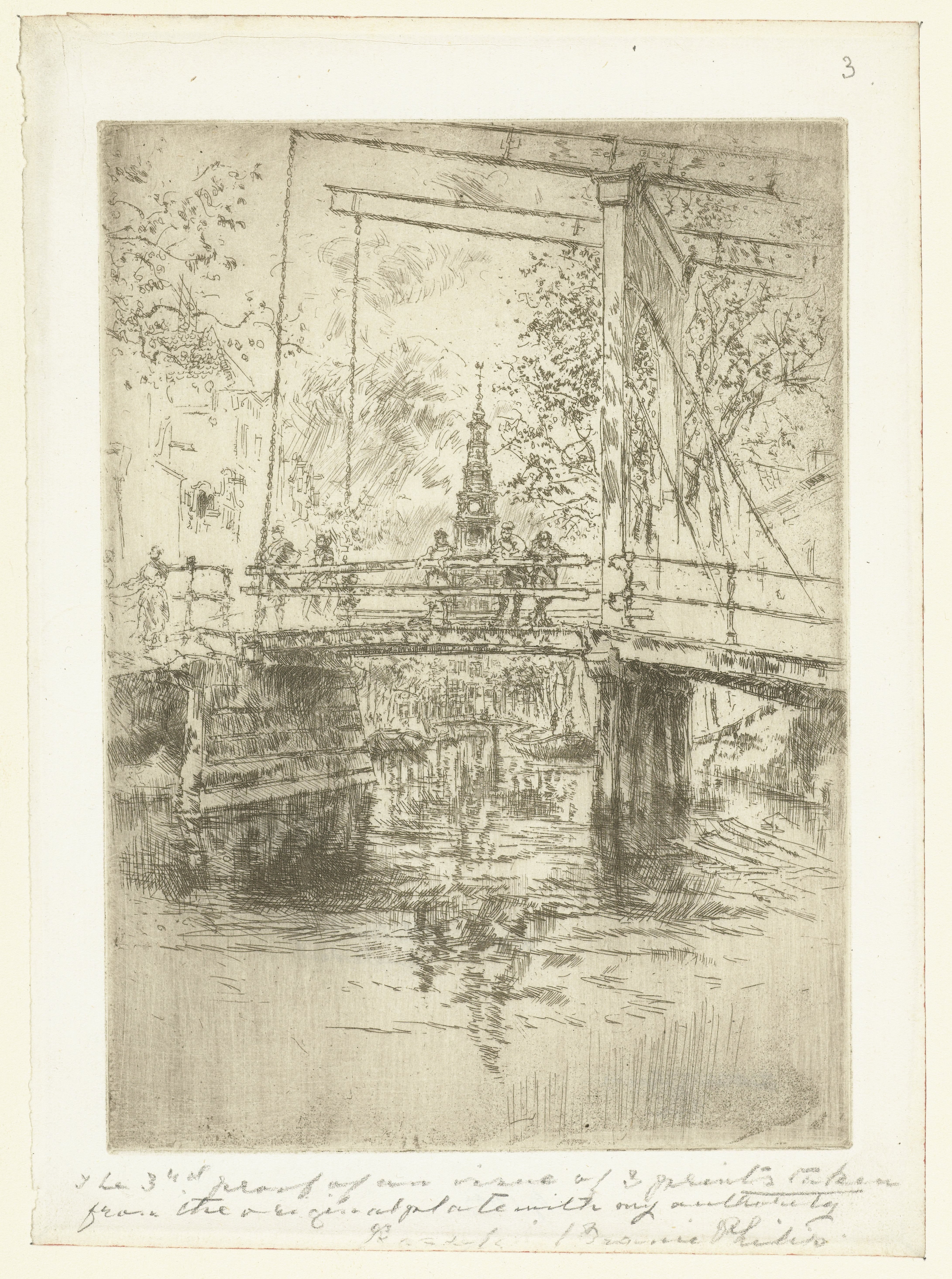 Kleine ophaalbrug in Amsterdam