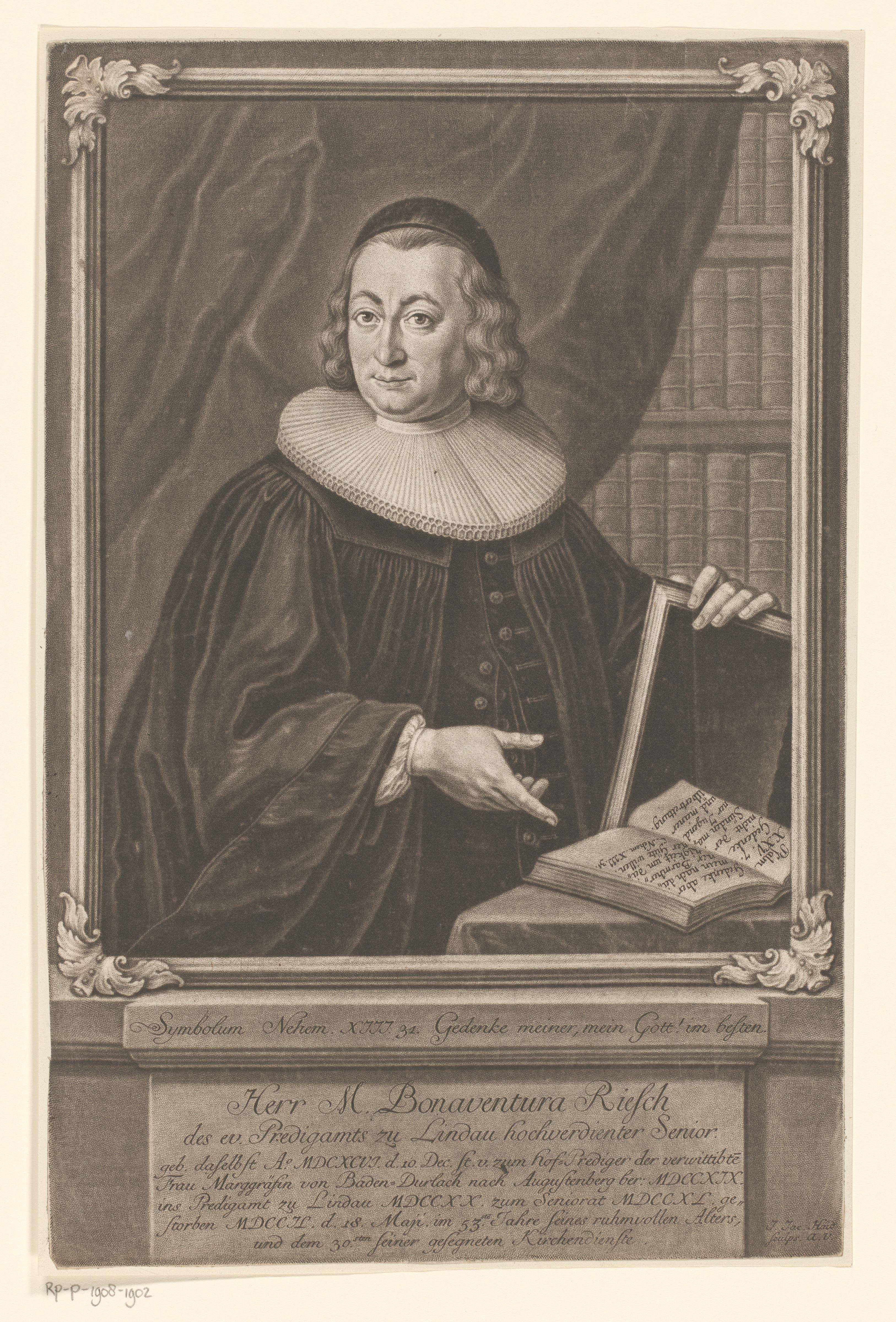 Portret van Bonaventura Riesch
