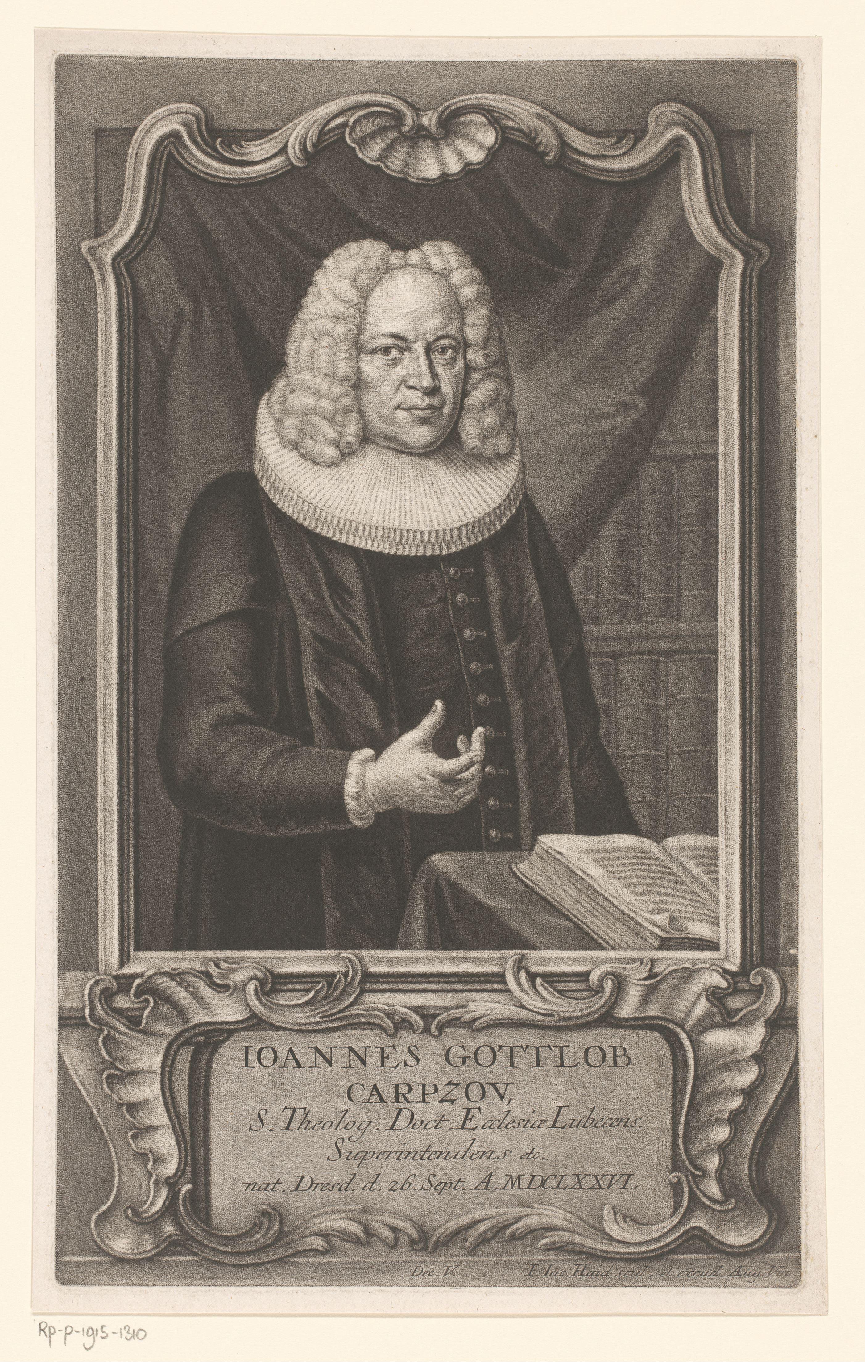 Portret van Johann Gottlob Carpzov