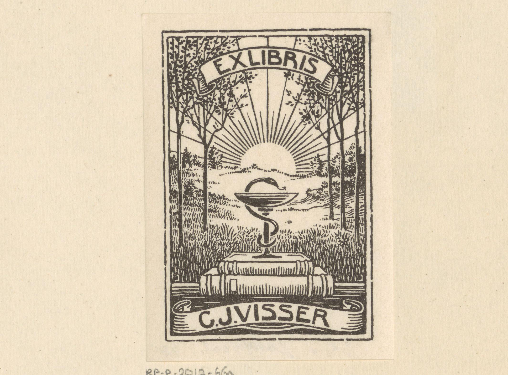 Ex libris van C.J. Visser
