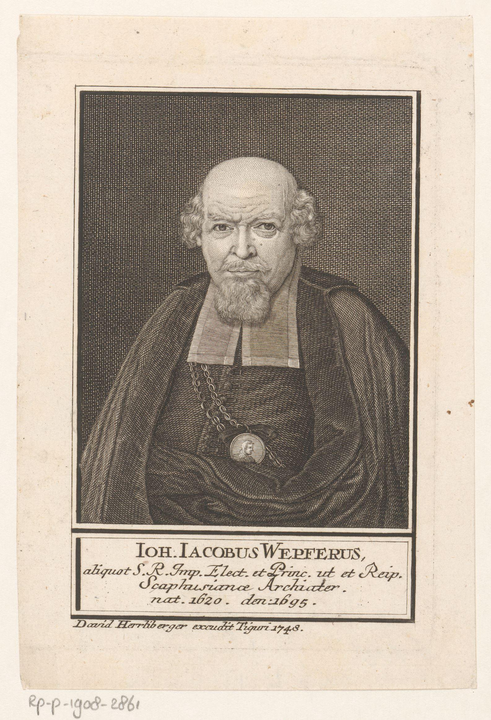 Portret van Johann Jakob Wepfer