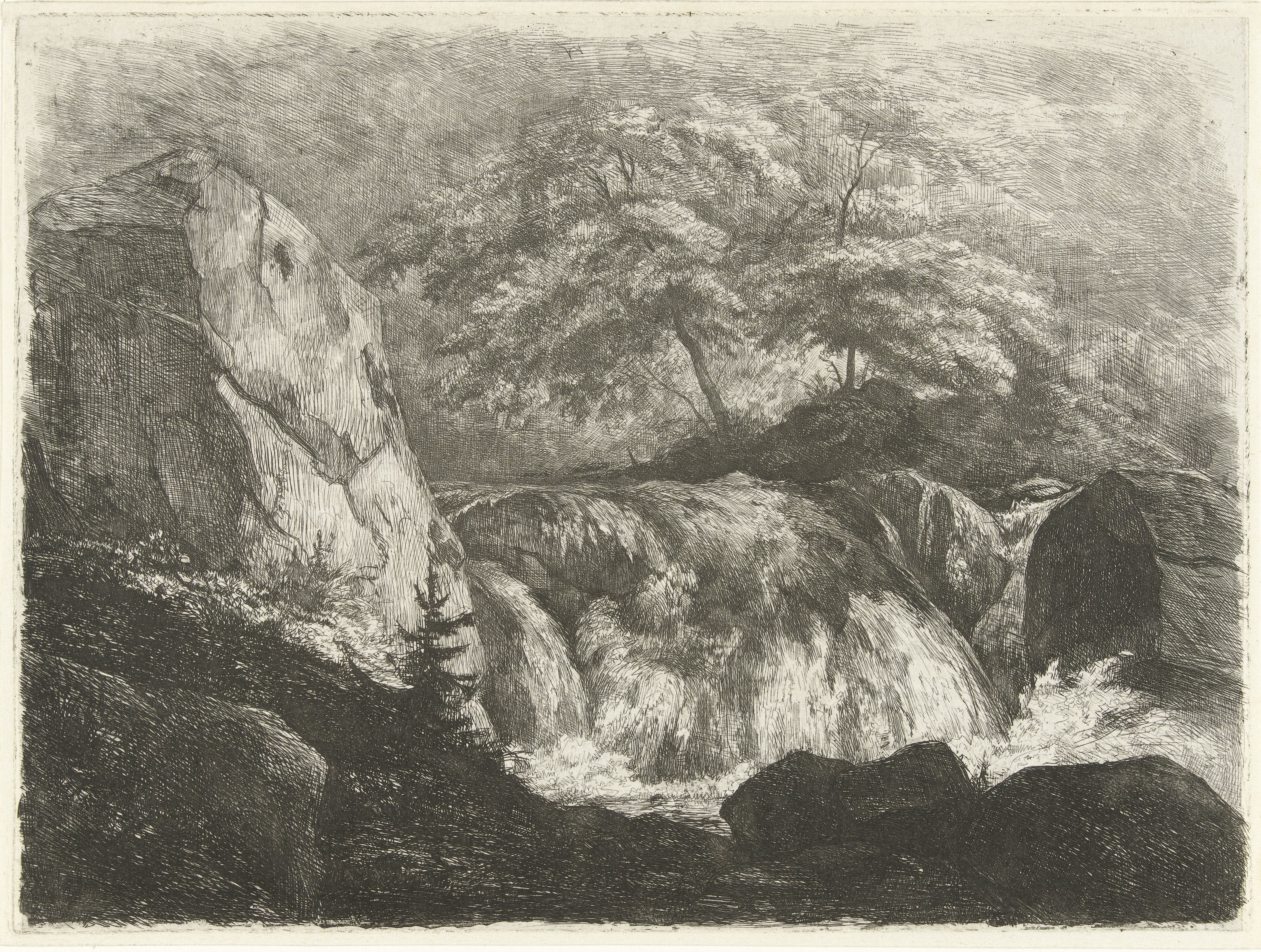 Rotslandschap met waterval