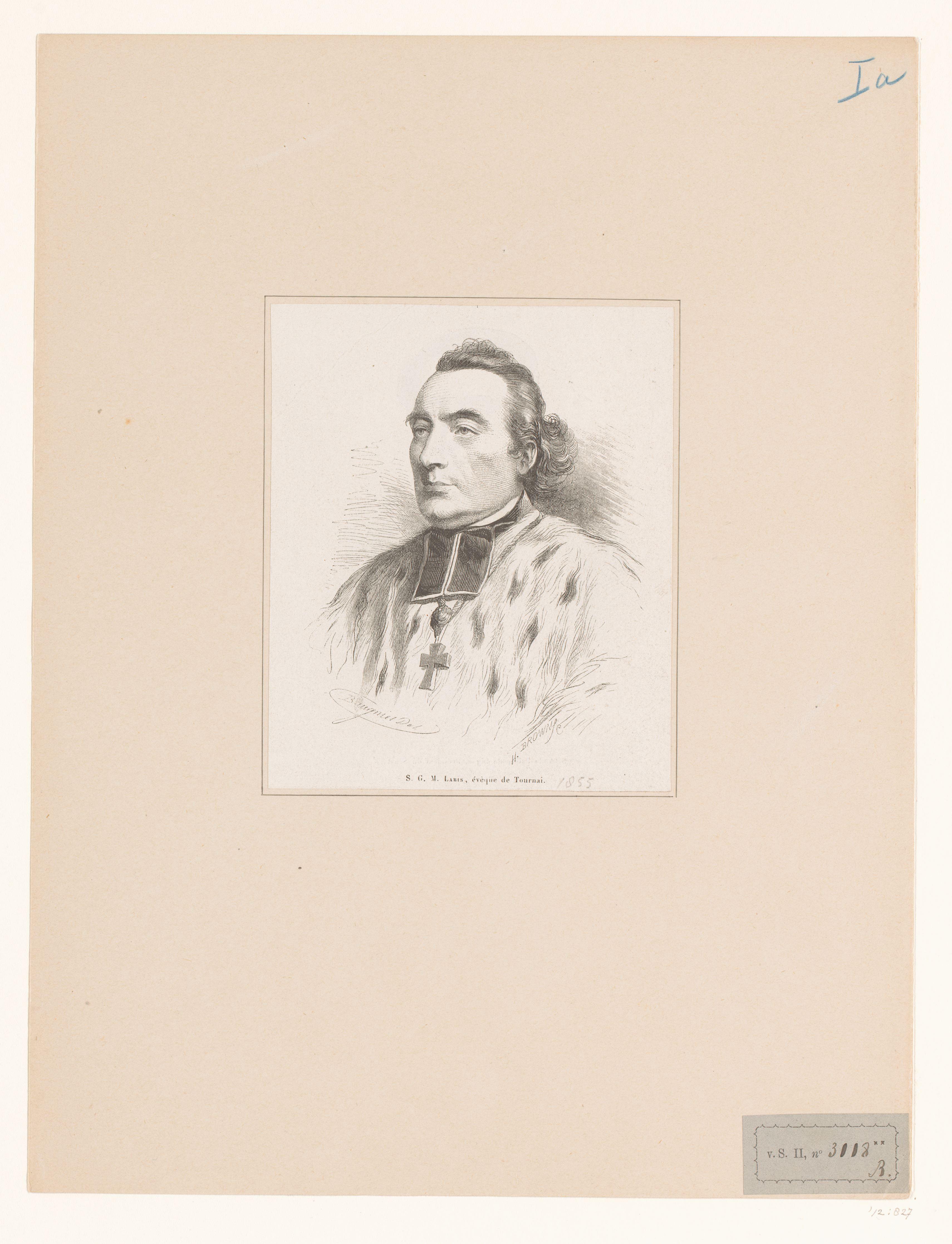 Portret van S.G.M. Laris, bisschop van Doornik