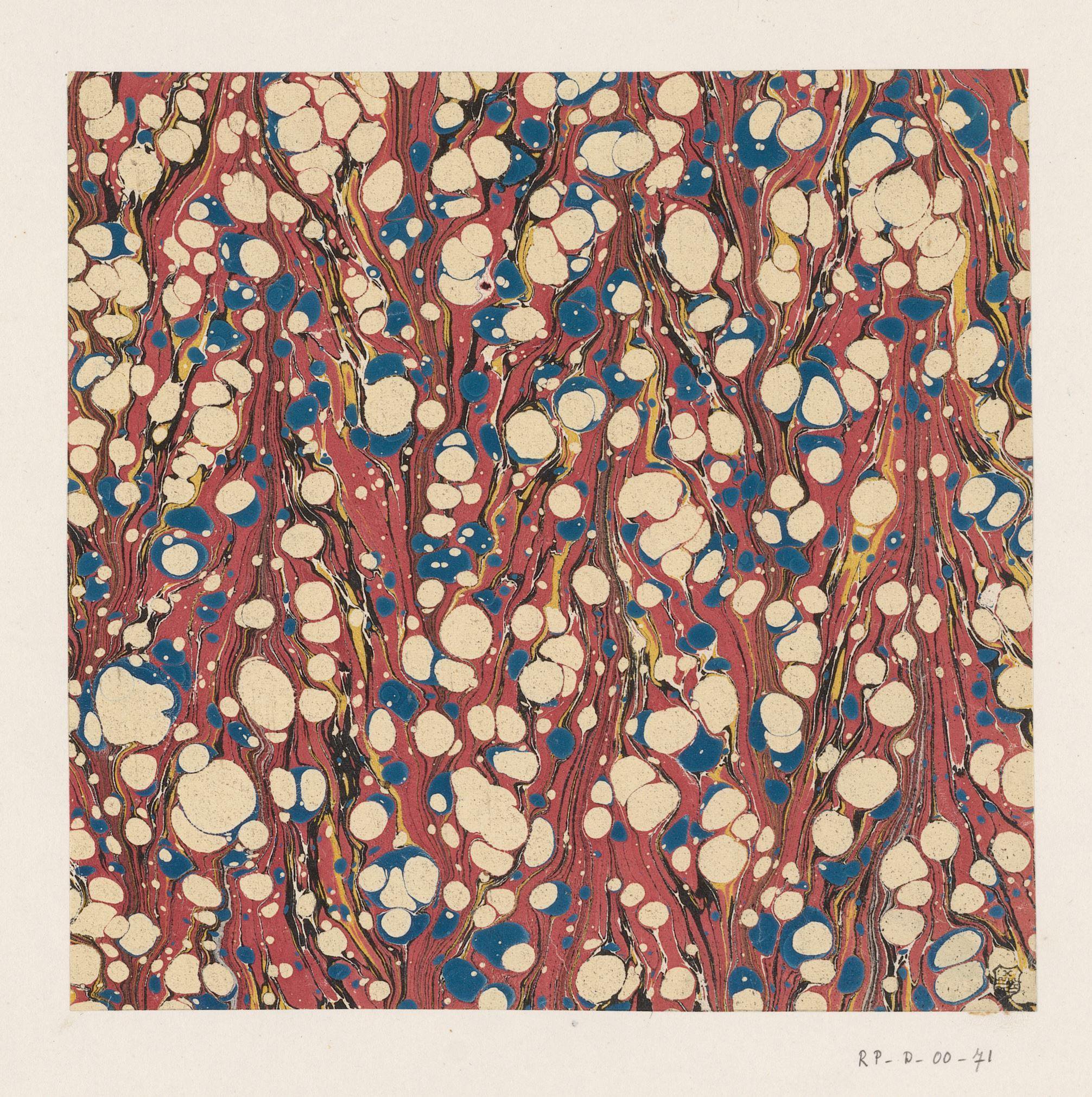 Kiezel-streepmarmer in rood, zwart, geel, wit en blauw
