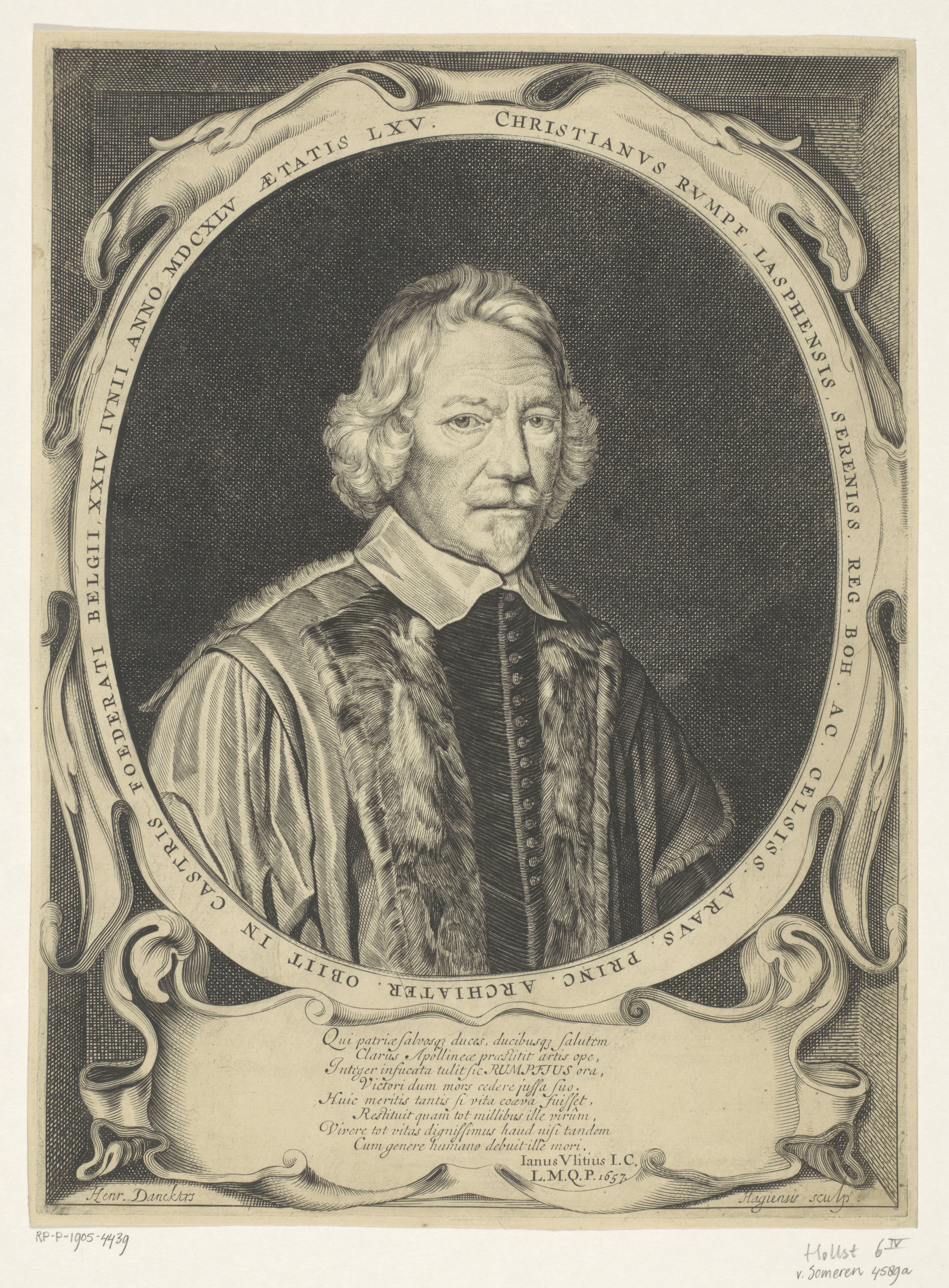 Portret van Christiaan Rumpf op 65-jarige leeftijd