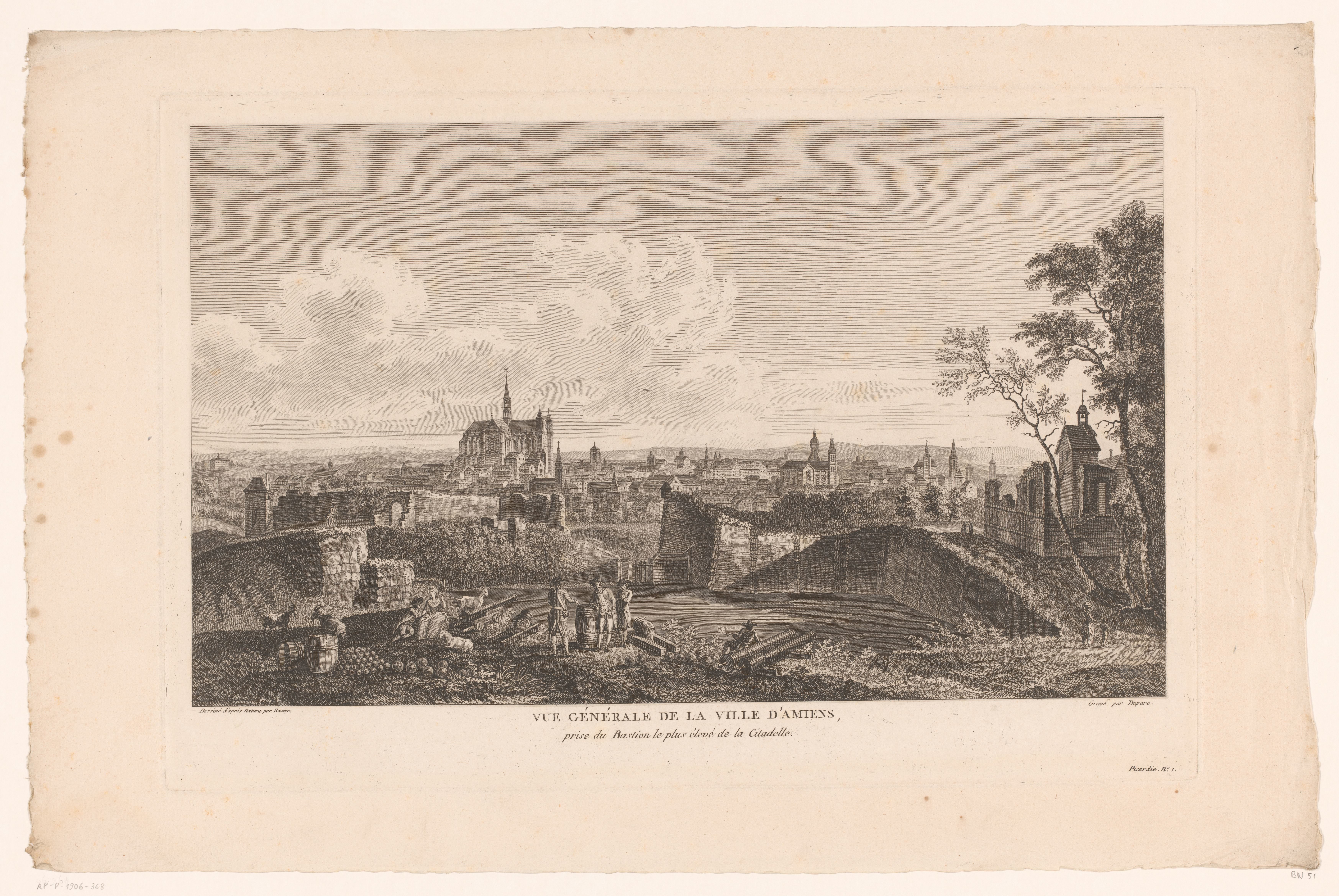 Landschap met zicht op Amiens