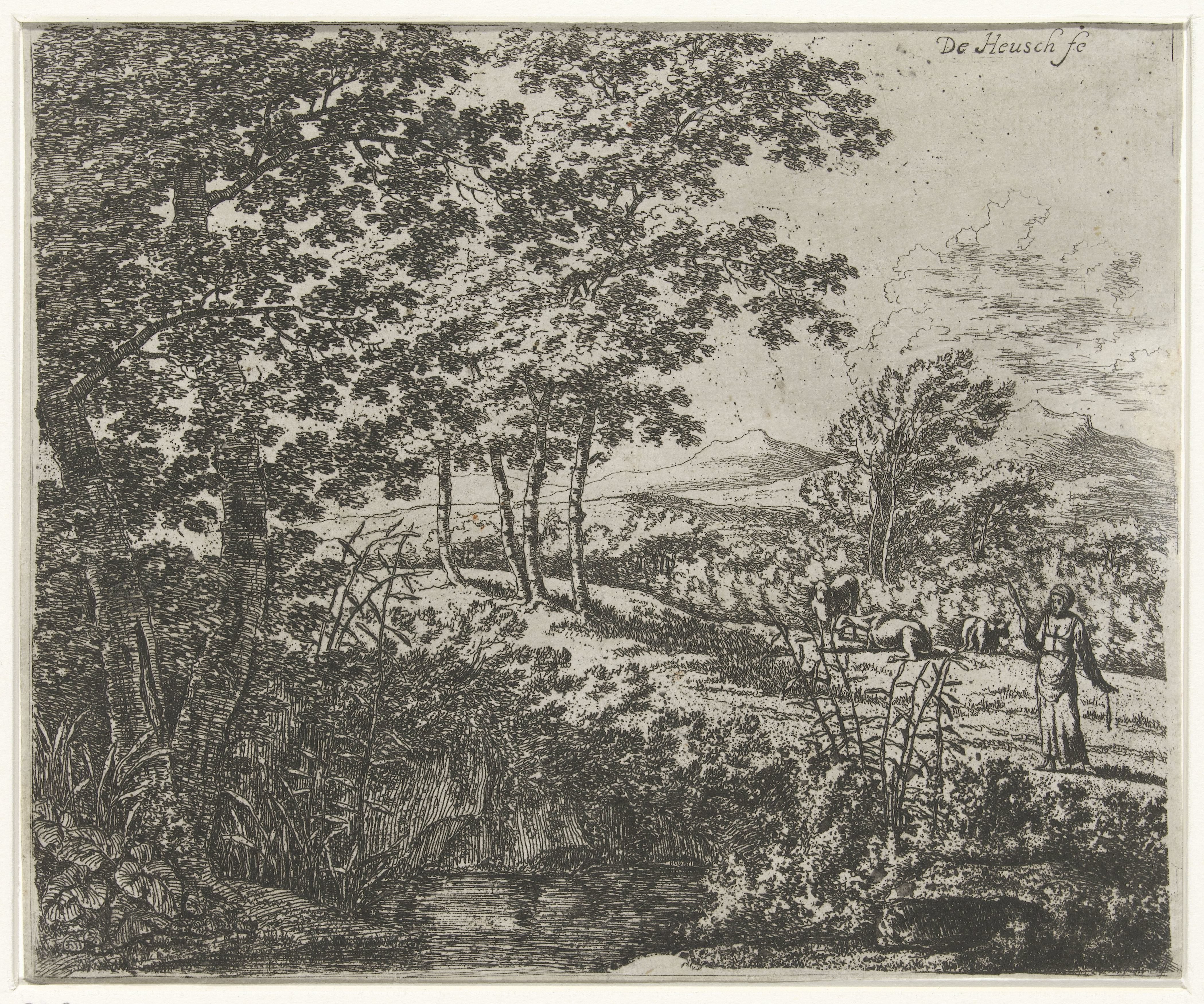 Landschap met spinster
