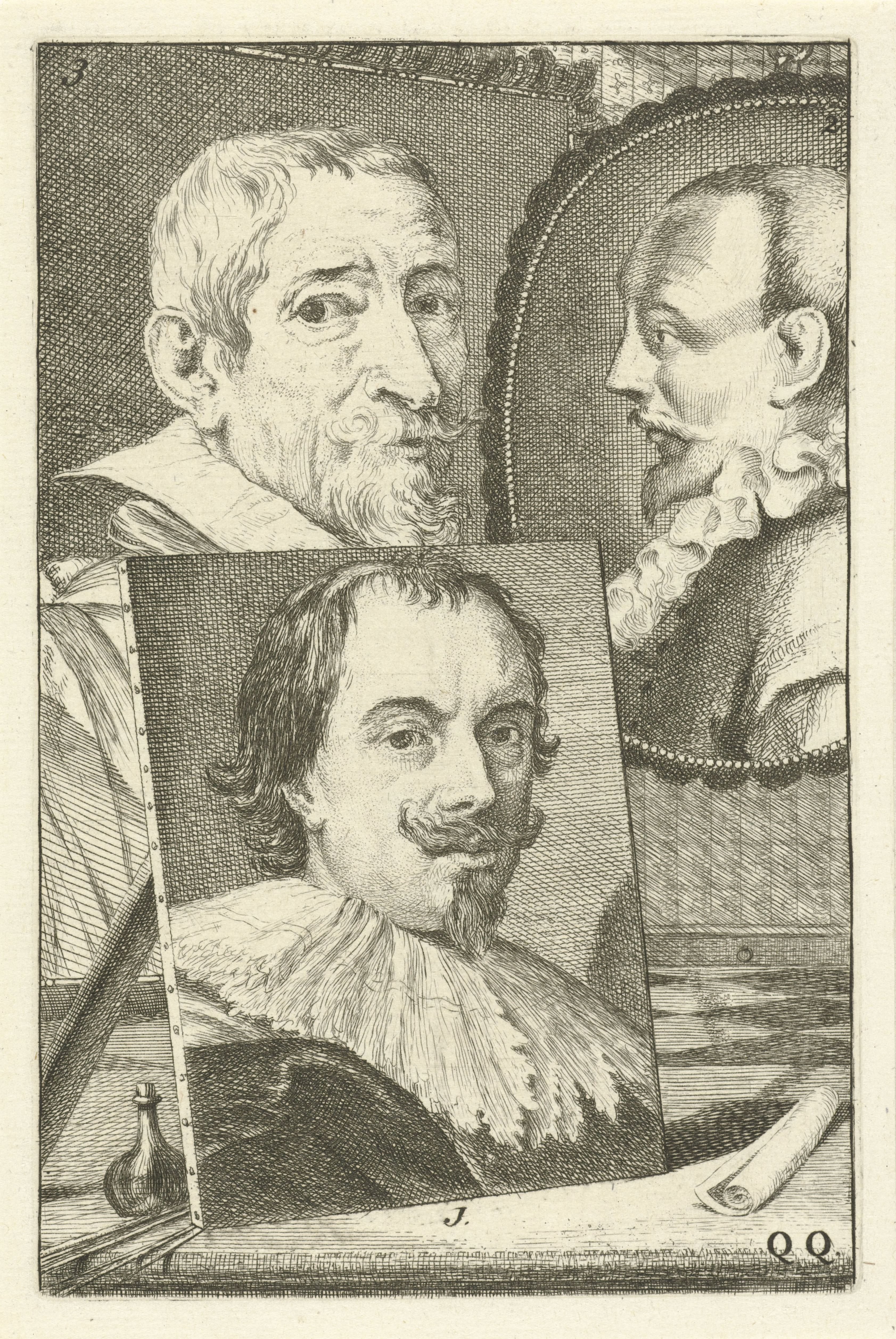 Portretten van Pieter Stevens, Jan Saenredam en Joos de Momper II