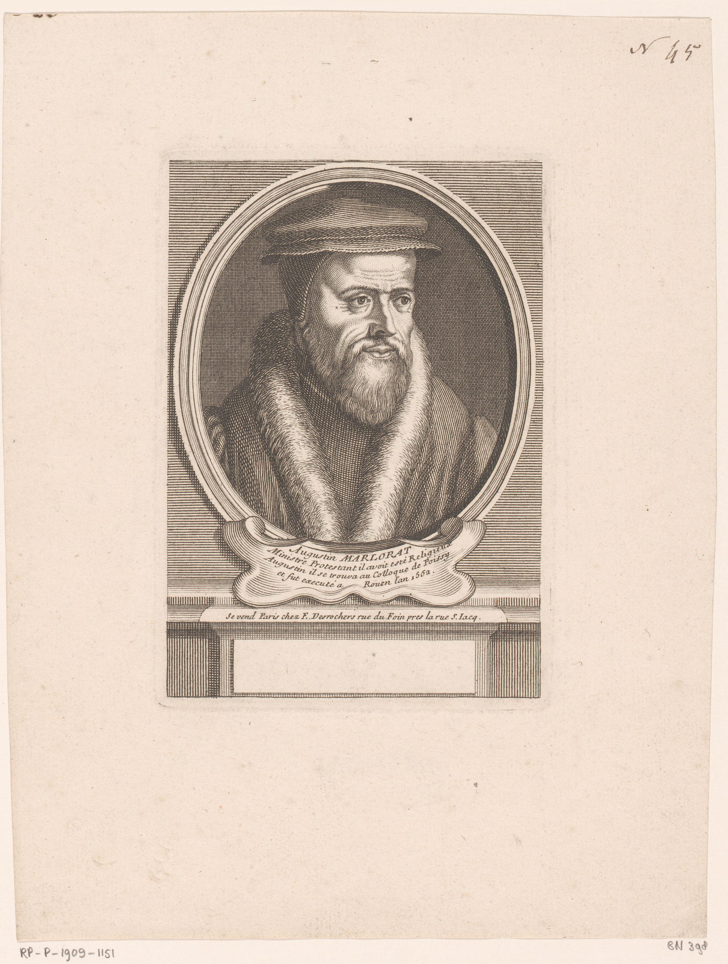 Portret van Augustin Marlorat du Pasquier