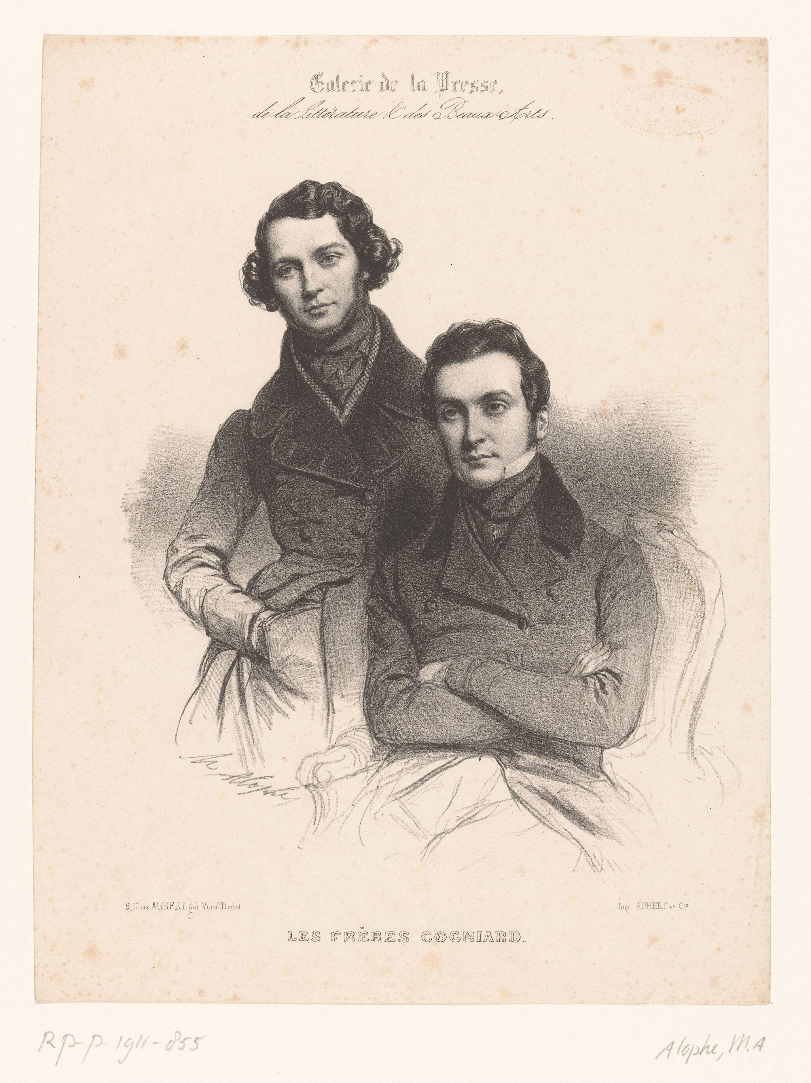 Portretten van de gebroeders Théodore en Jean-Hippolyte Cogniard