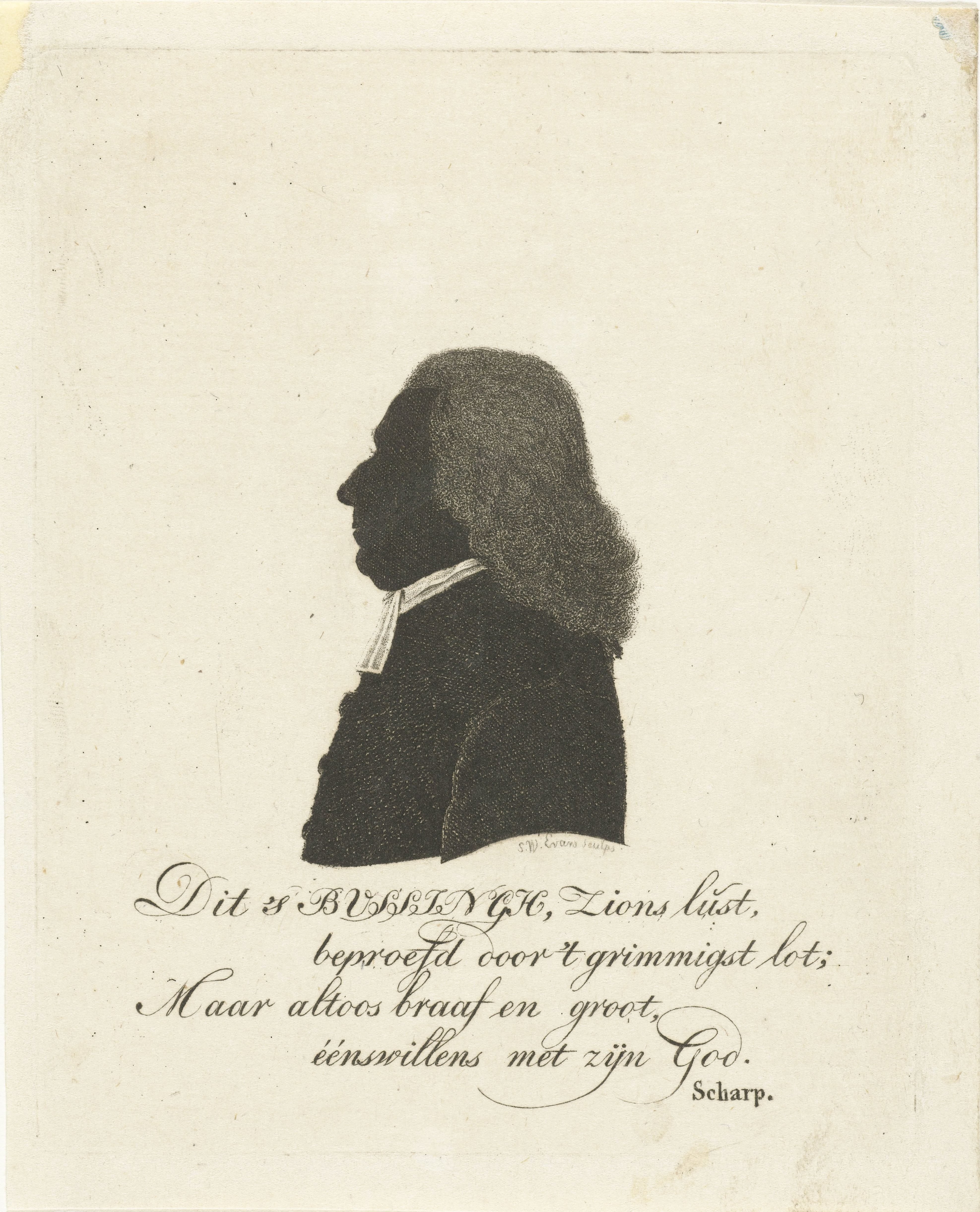 Silhouetportret van J.W. Bussingh