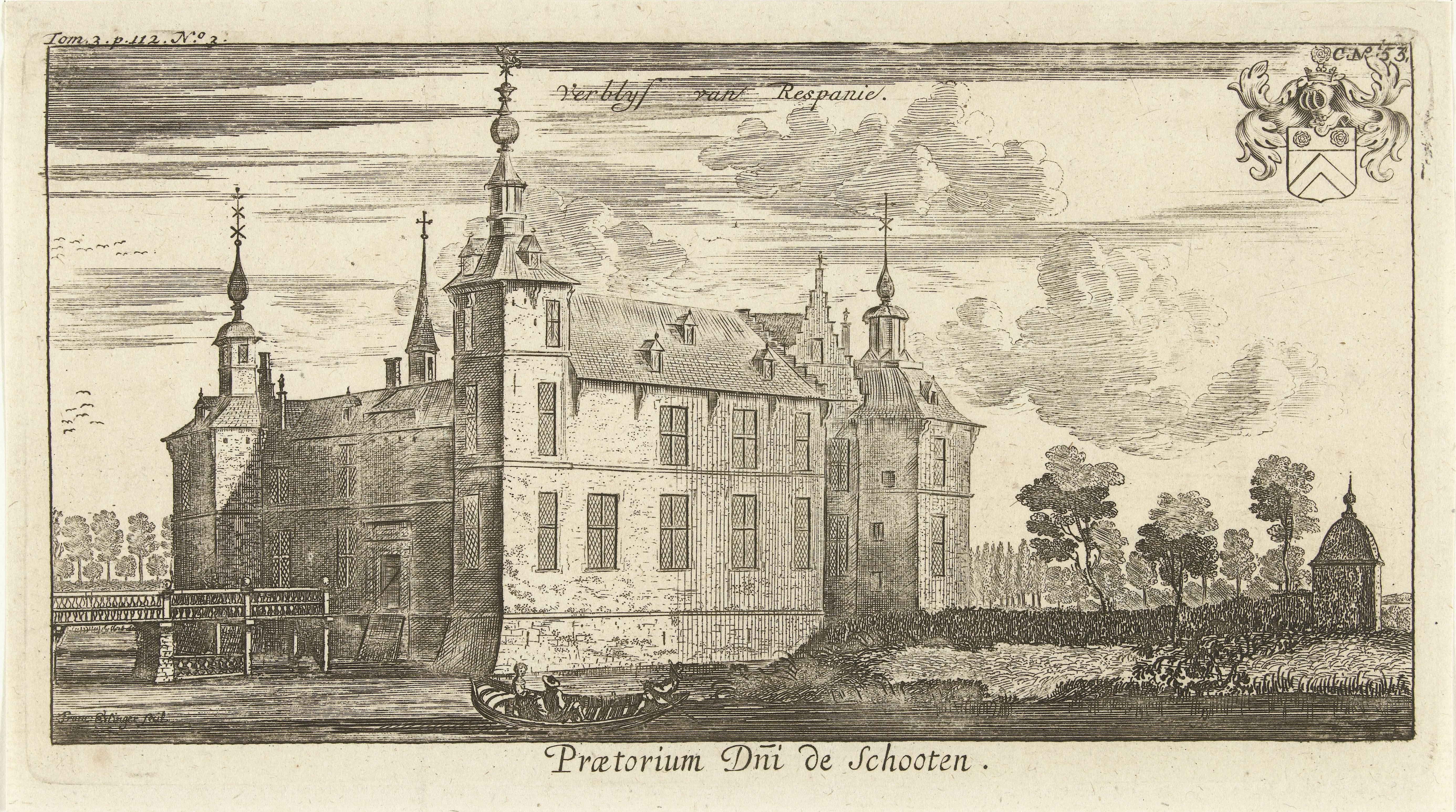 Gezicht op het kasteel van Schoten