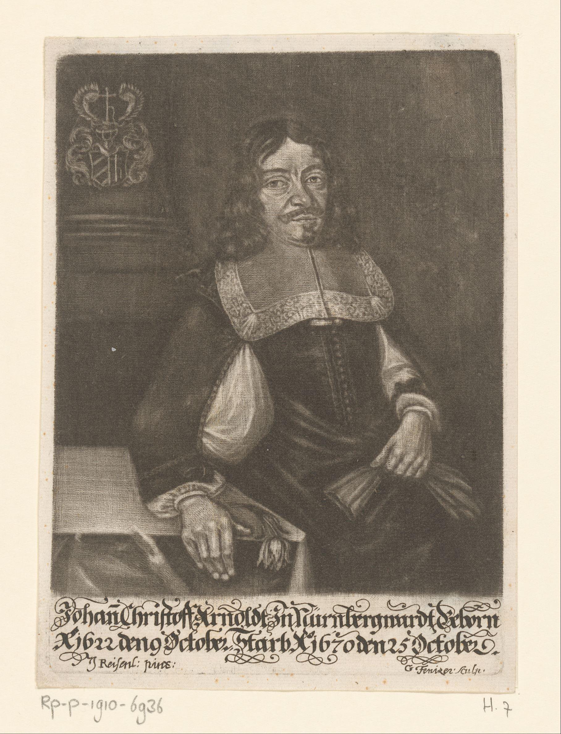 Portret van Johann Christoph Arnoldt