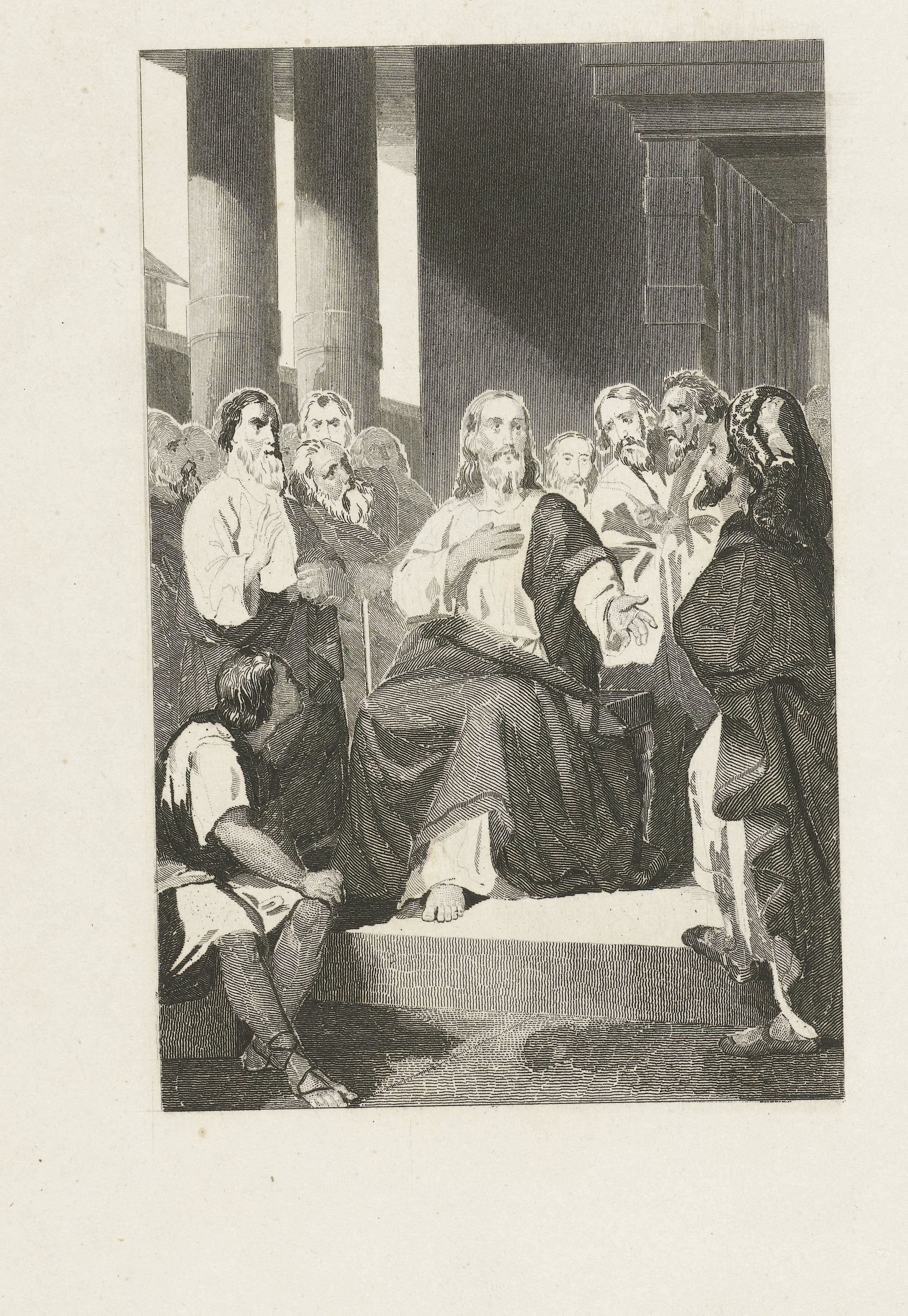 Christus disputeert met mannen in de tempel
