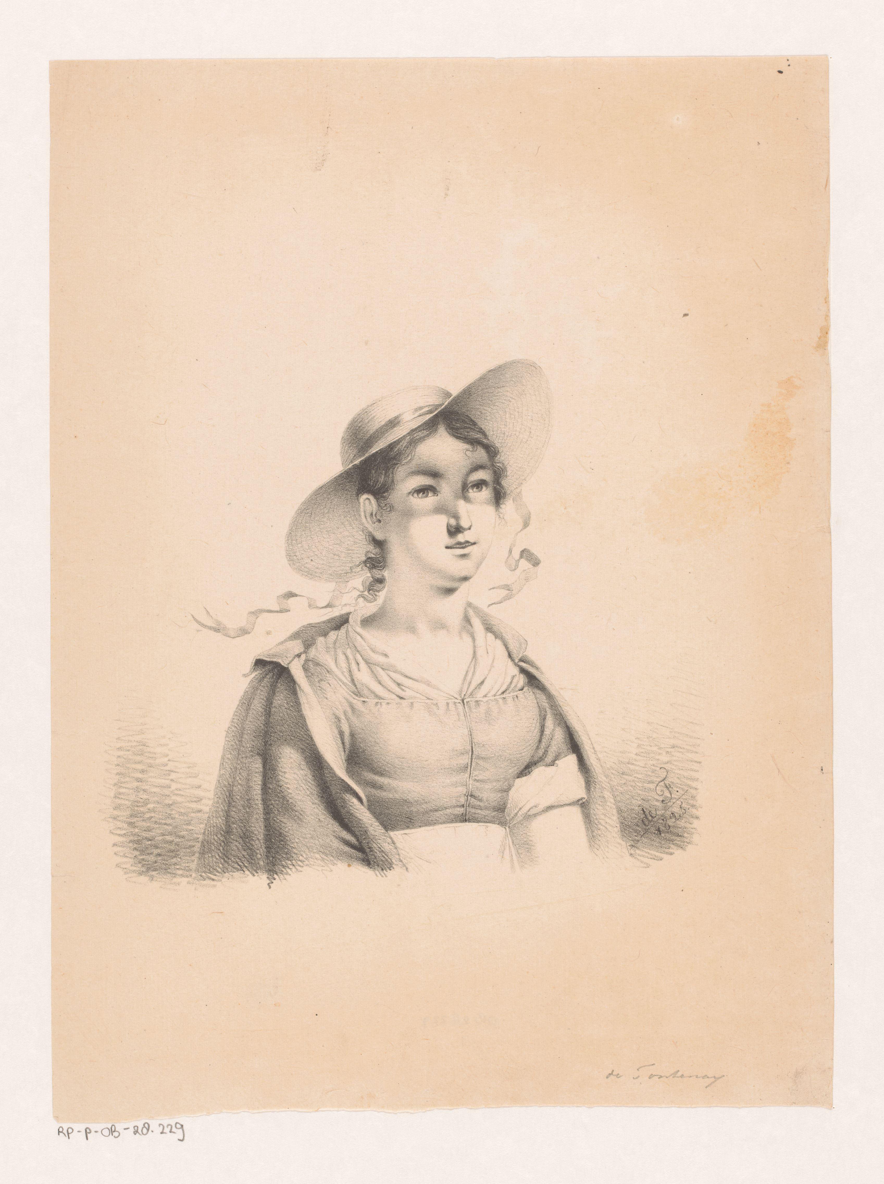Portret van een jonge vrouw met hoed
