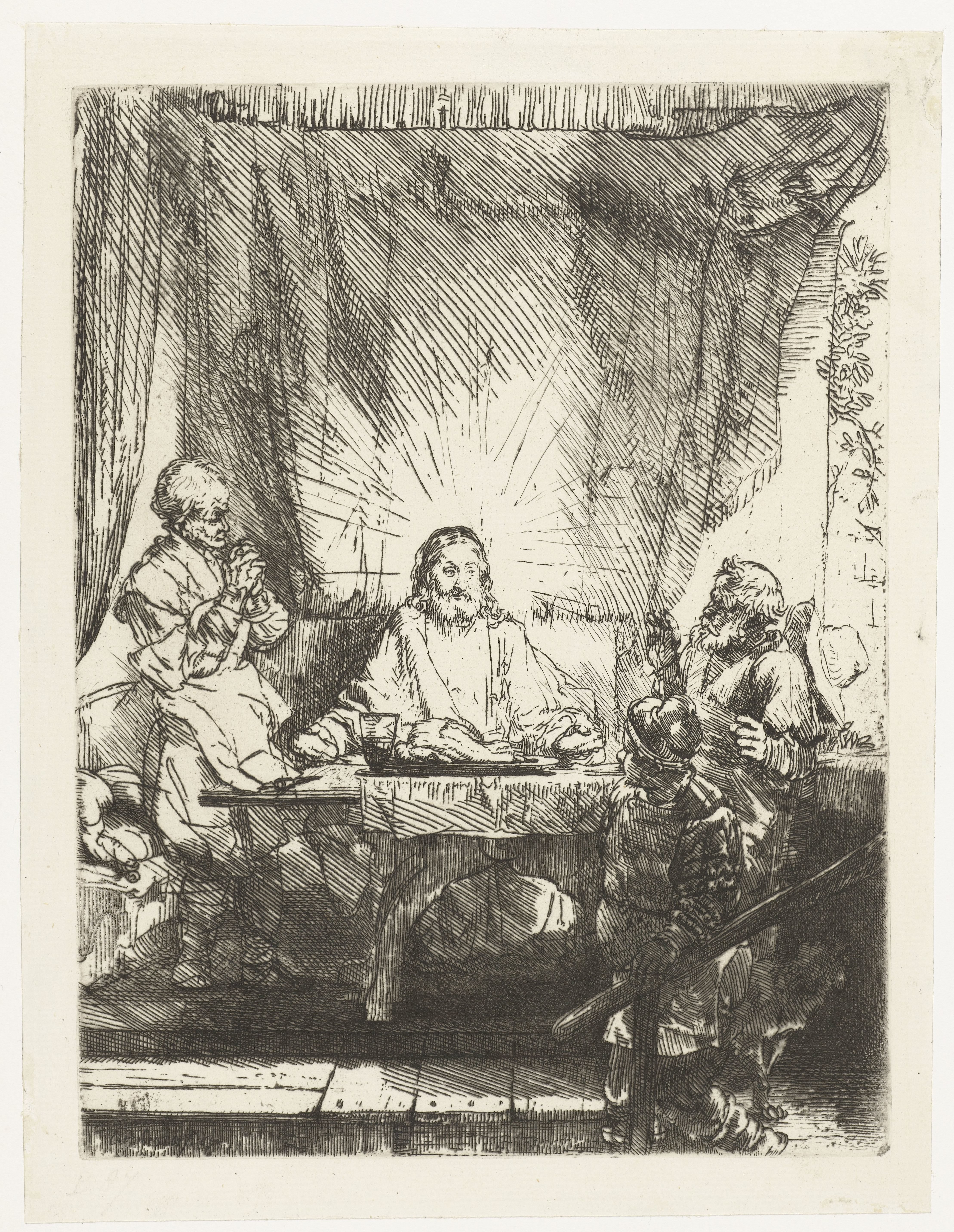 Christ at Emmaus: the larger plate