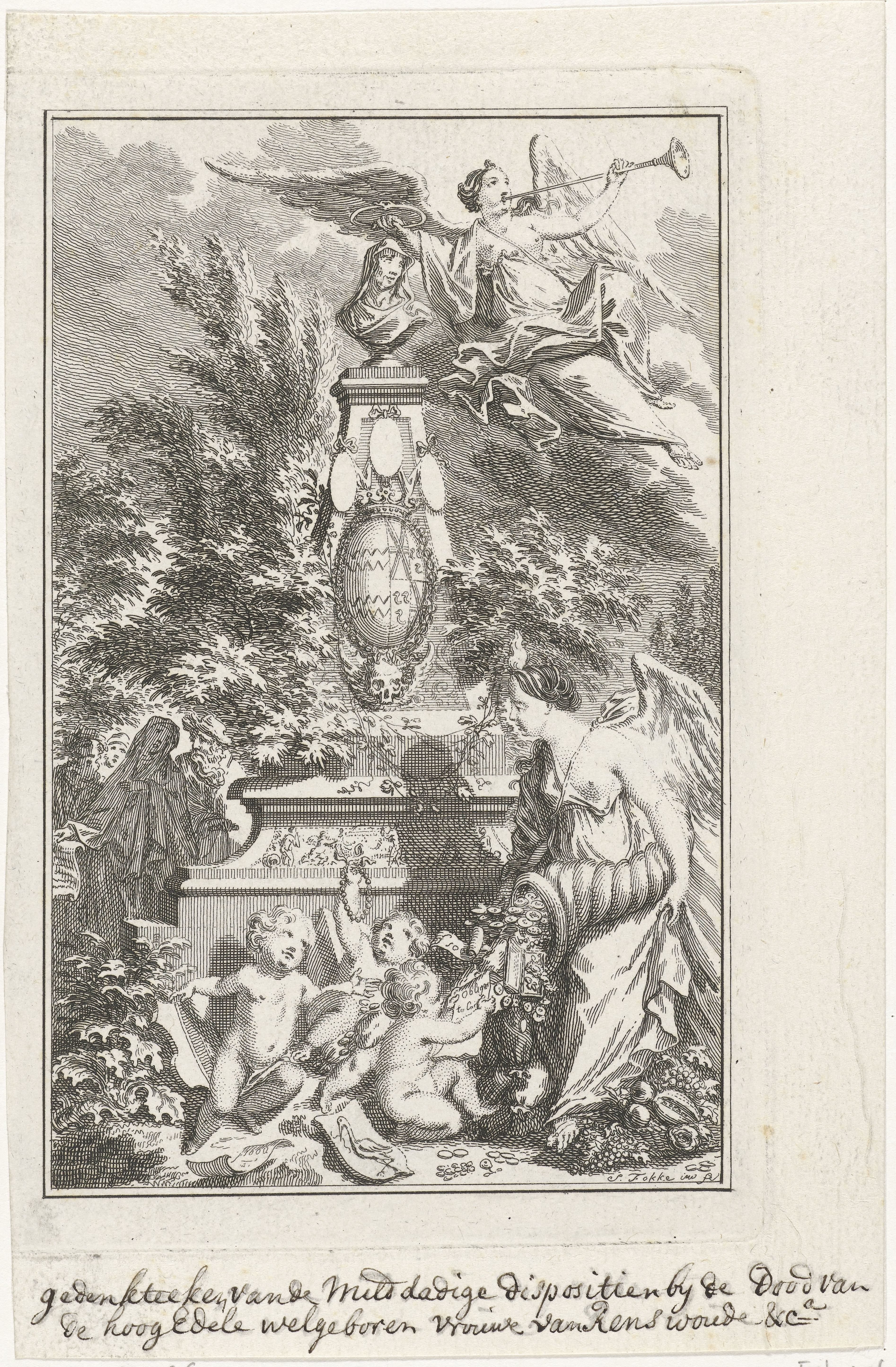 Allegorisch gedenkteken ter herinnering aan Maria Duyst van Voorhout, 1754