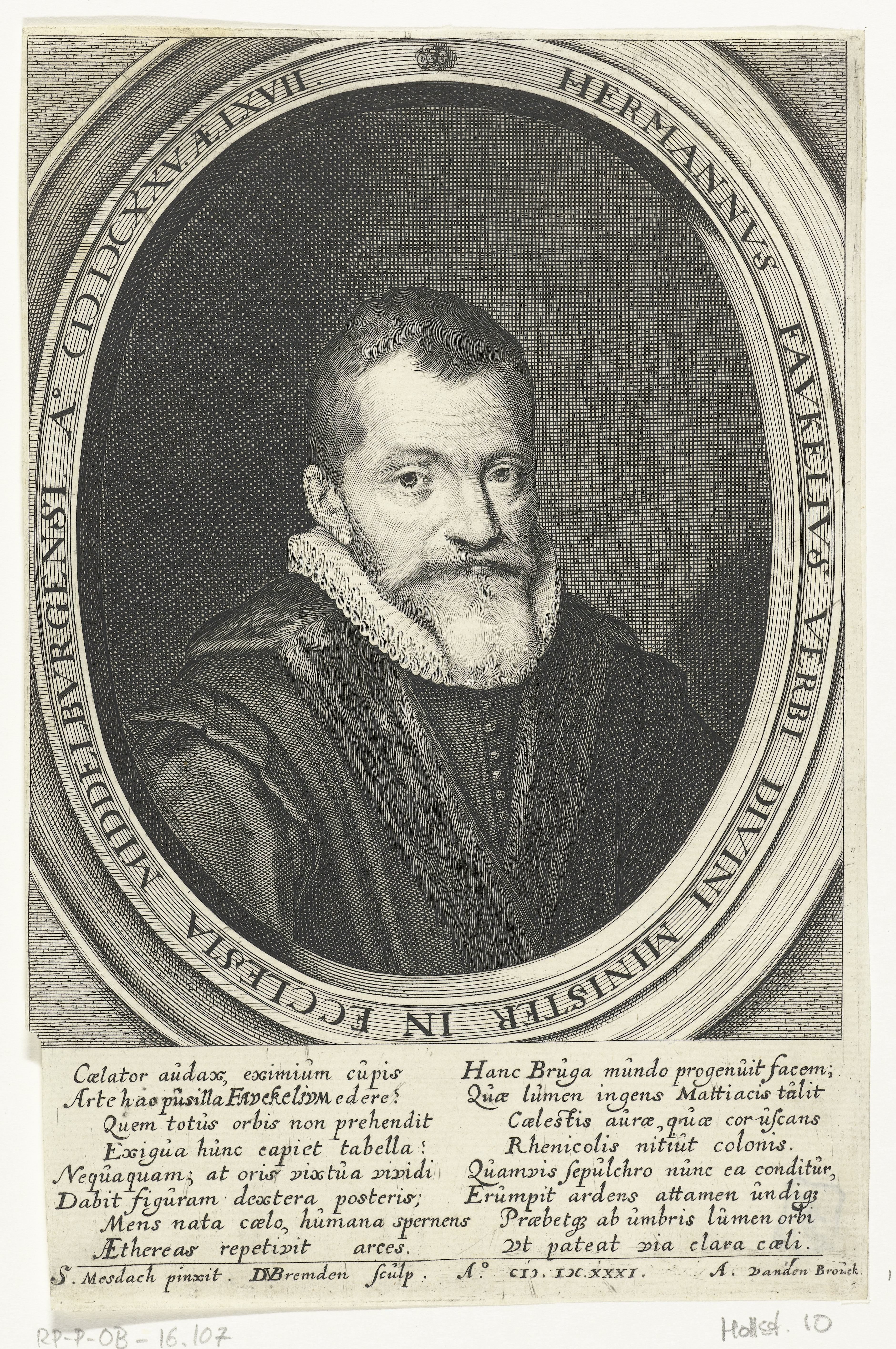 Portret van Herman Faukelius op 67-jarige leeftijd