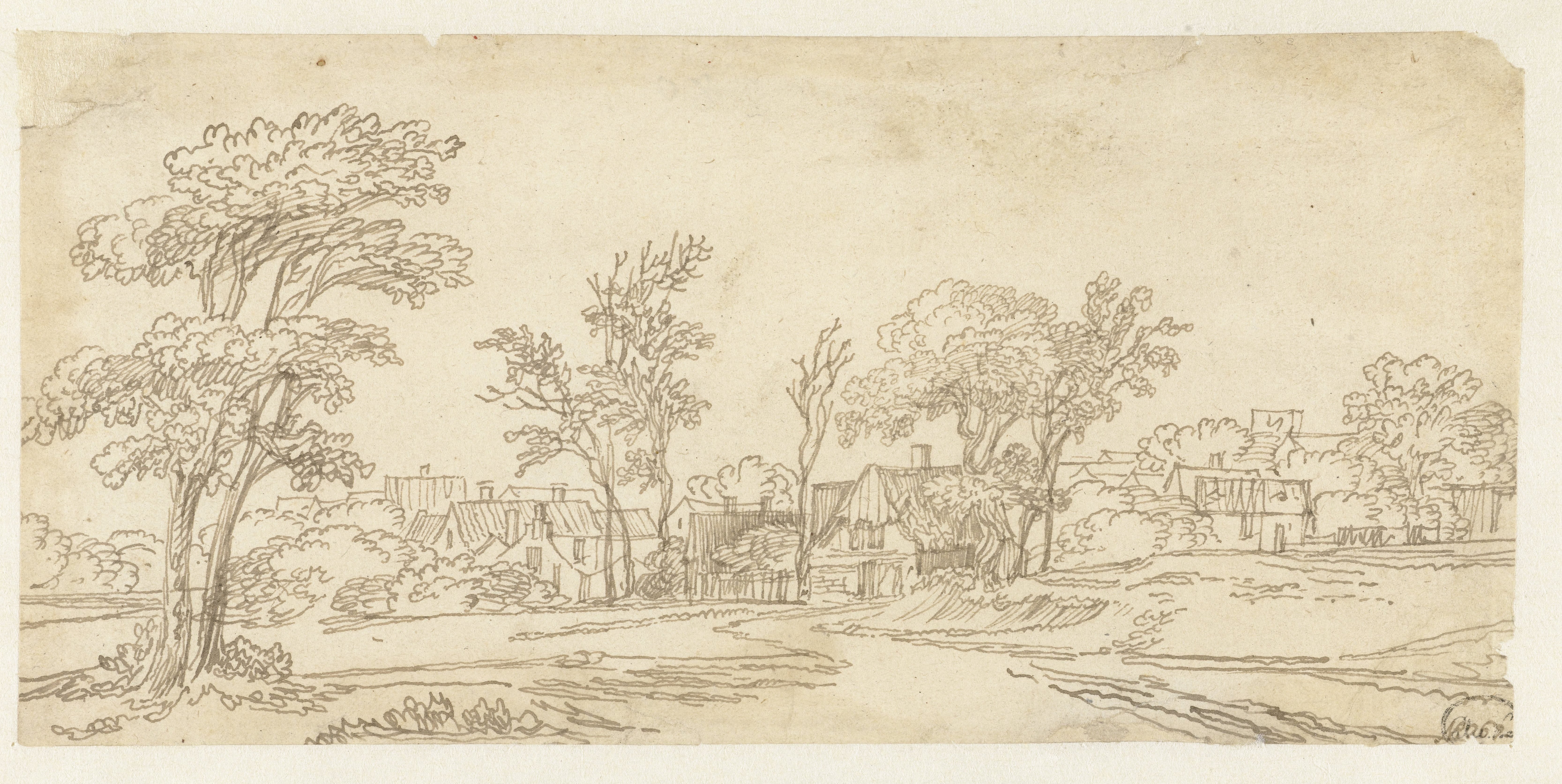 Dorp tussen bomen