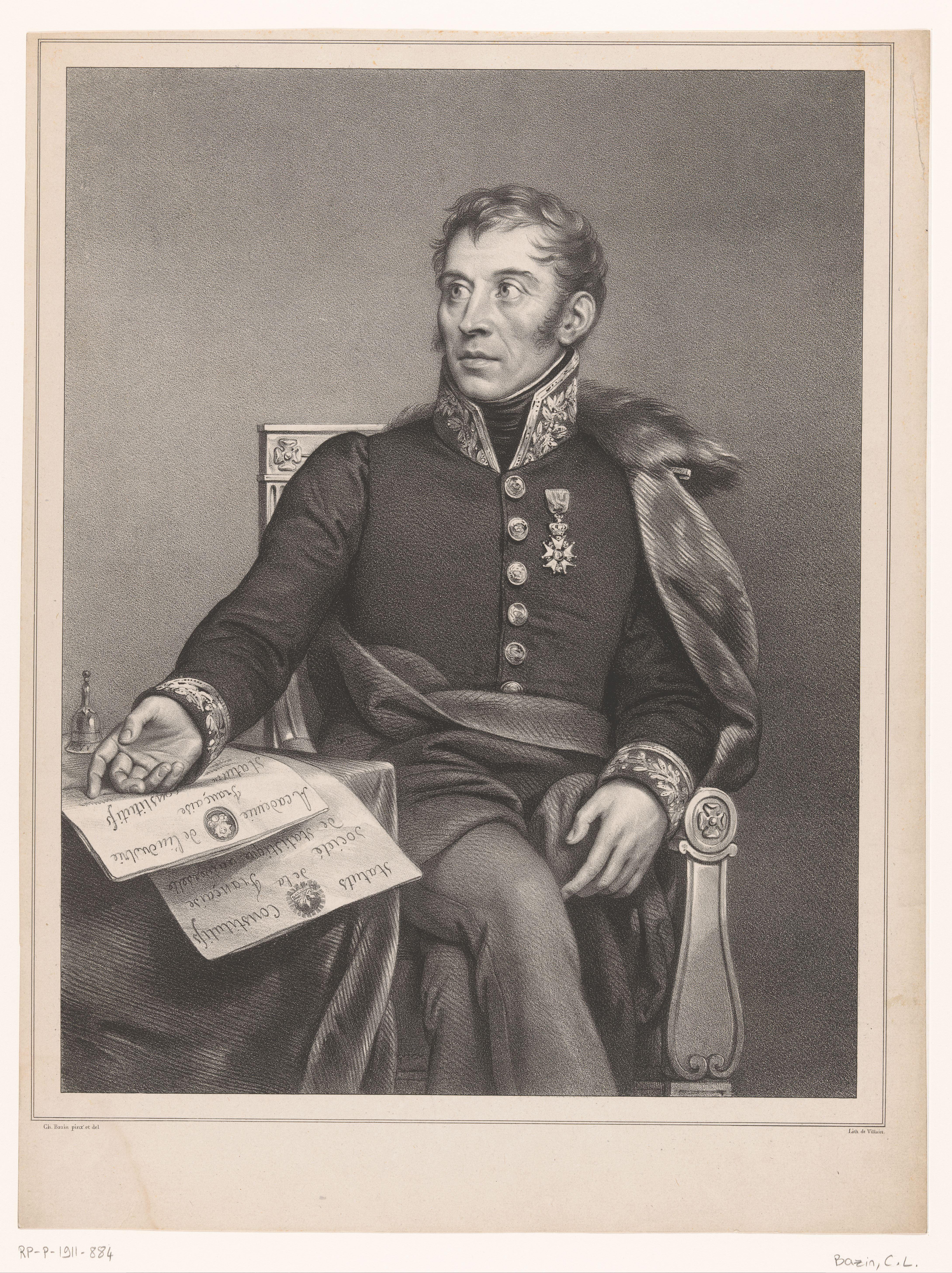 Portret van de econoom César Moreau