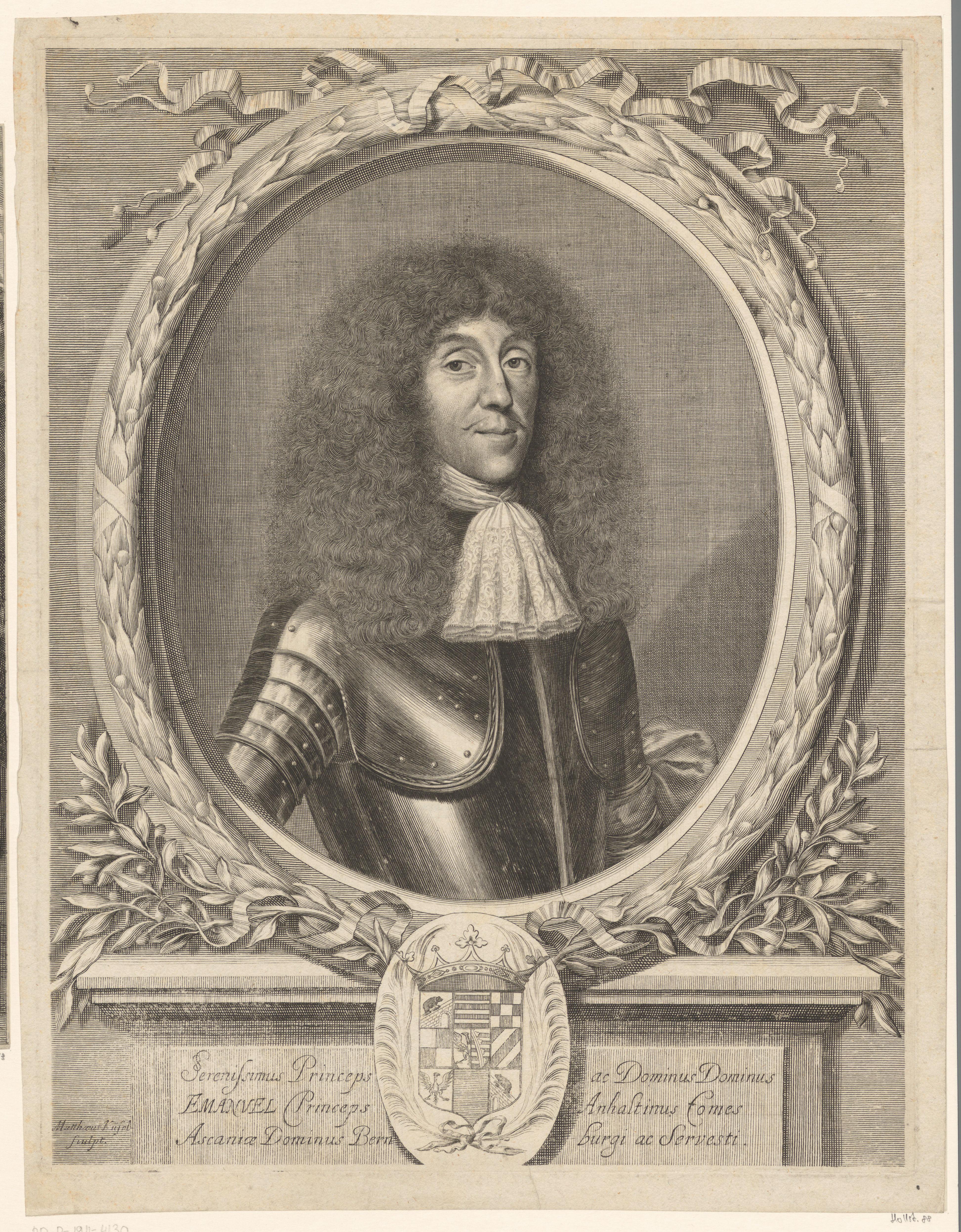 Portret van Emanuel von Anhalt-Köthen