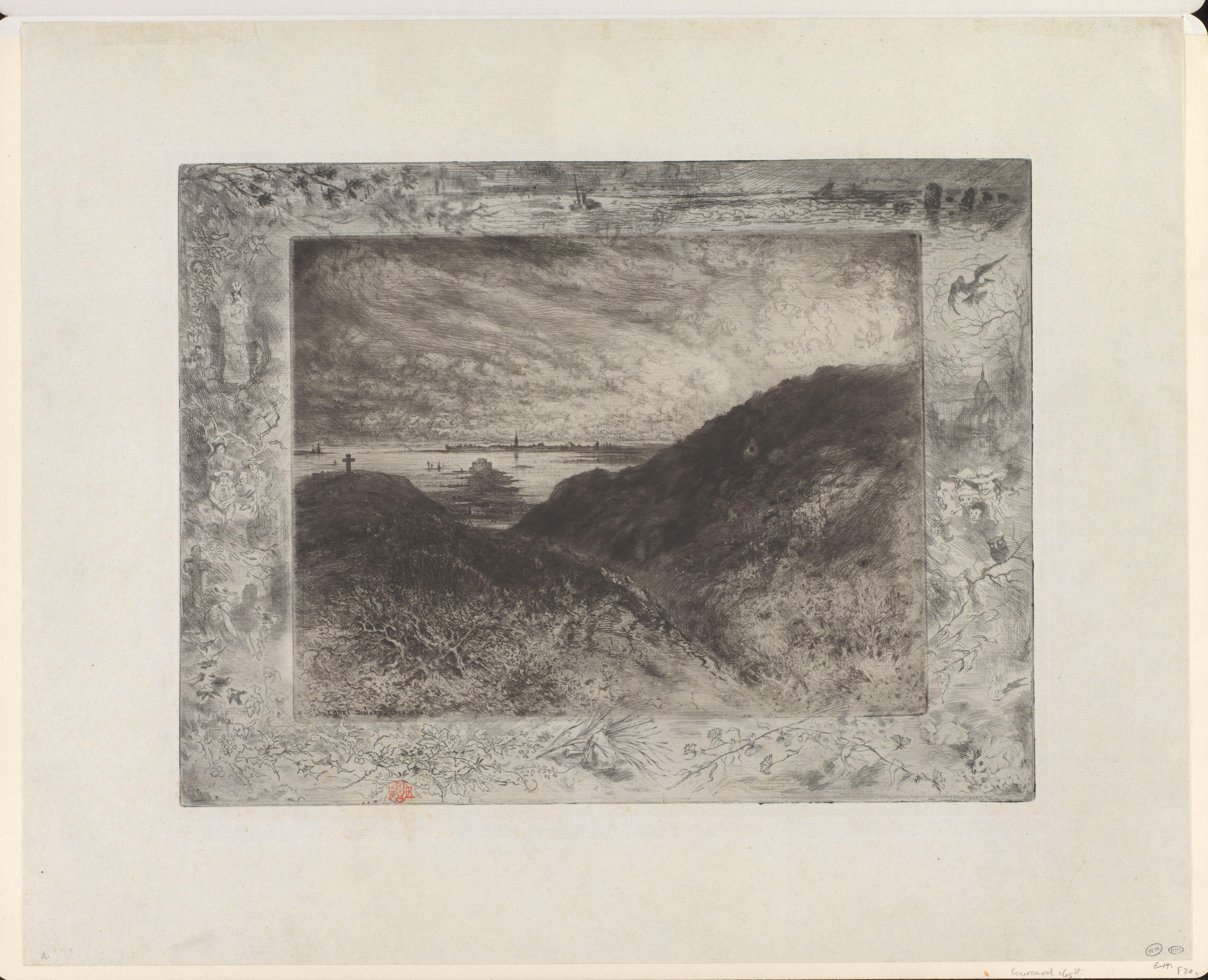 Duinlandschap met een gezicht op La Falaise, Baie de St. Malo
