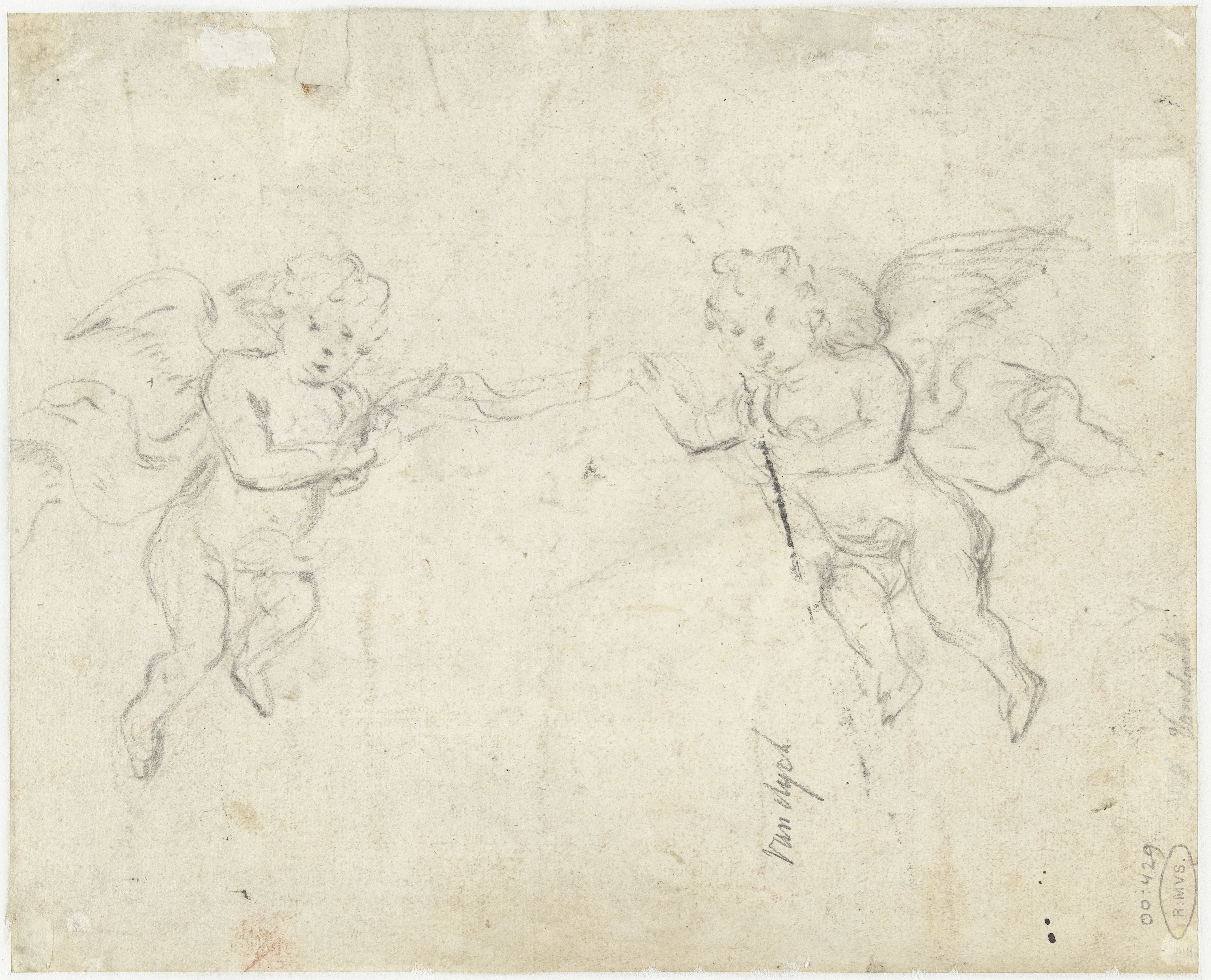 Twee putti met een banderol