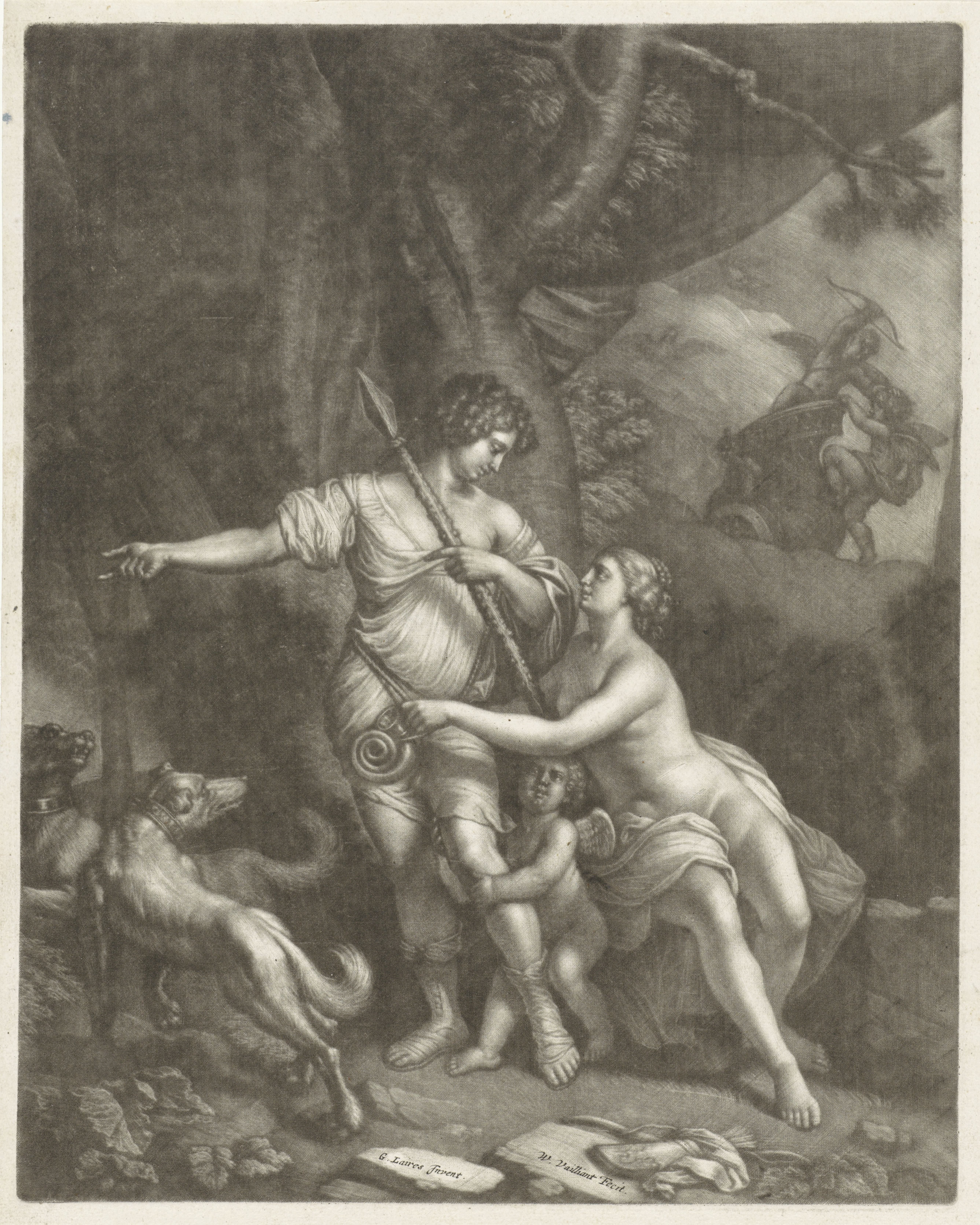 Venus weerhoudt Adonis van de jacht