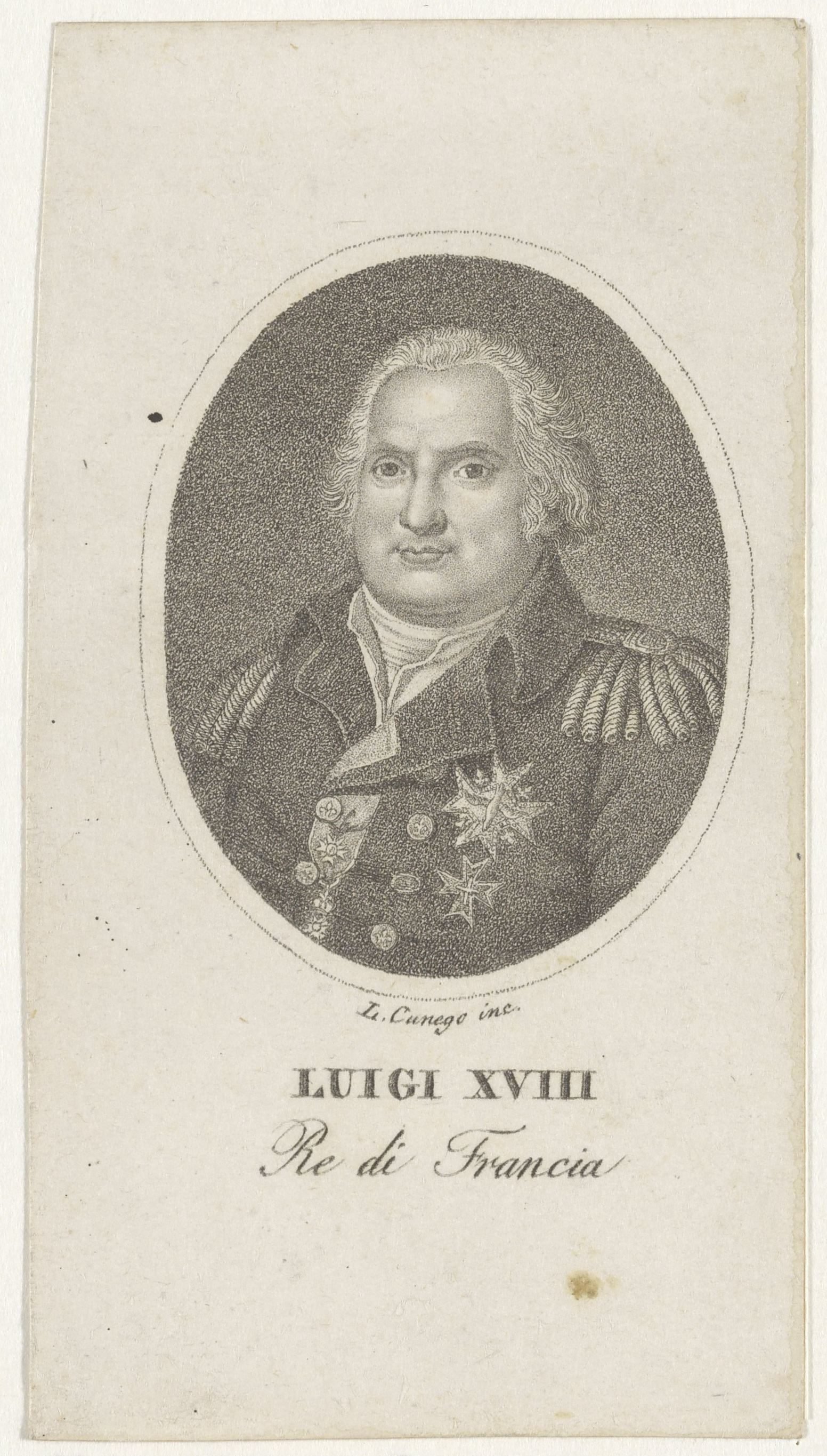 Portret van Lodewijk XVIII, koning van Frankrijk