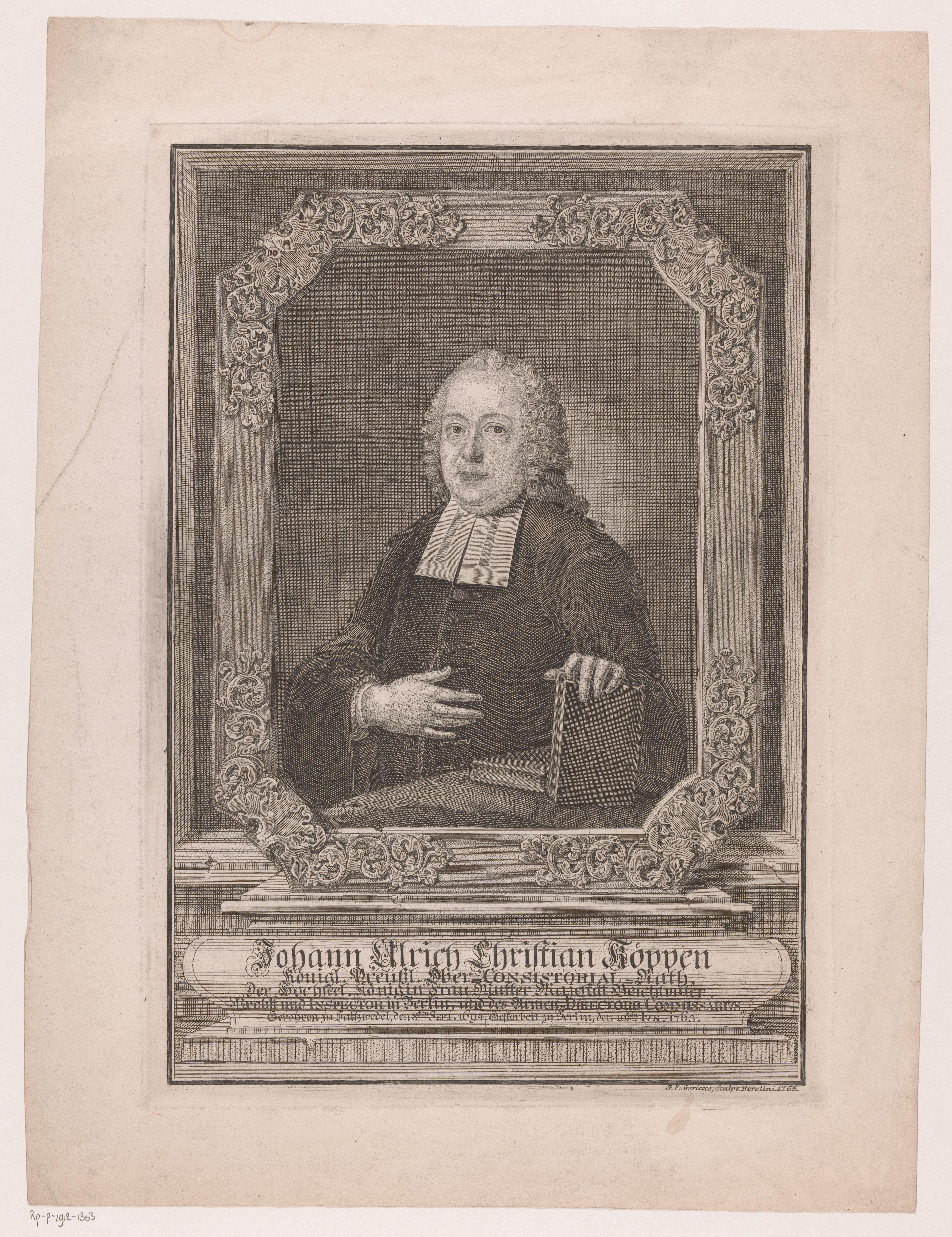 Portret van Johann Ulrich Christian Köppen