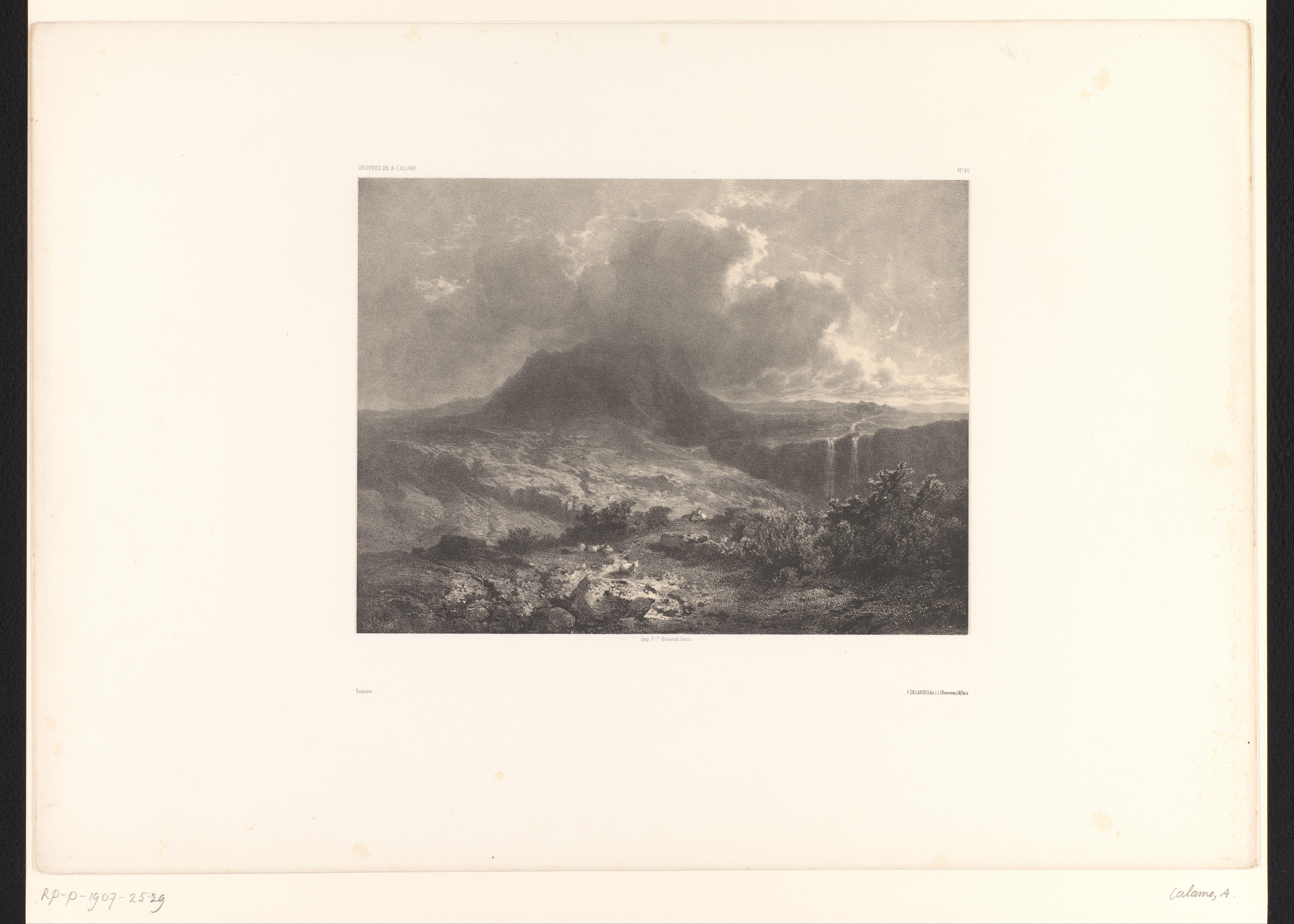 Berglandschap met watervallen en een kloof