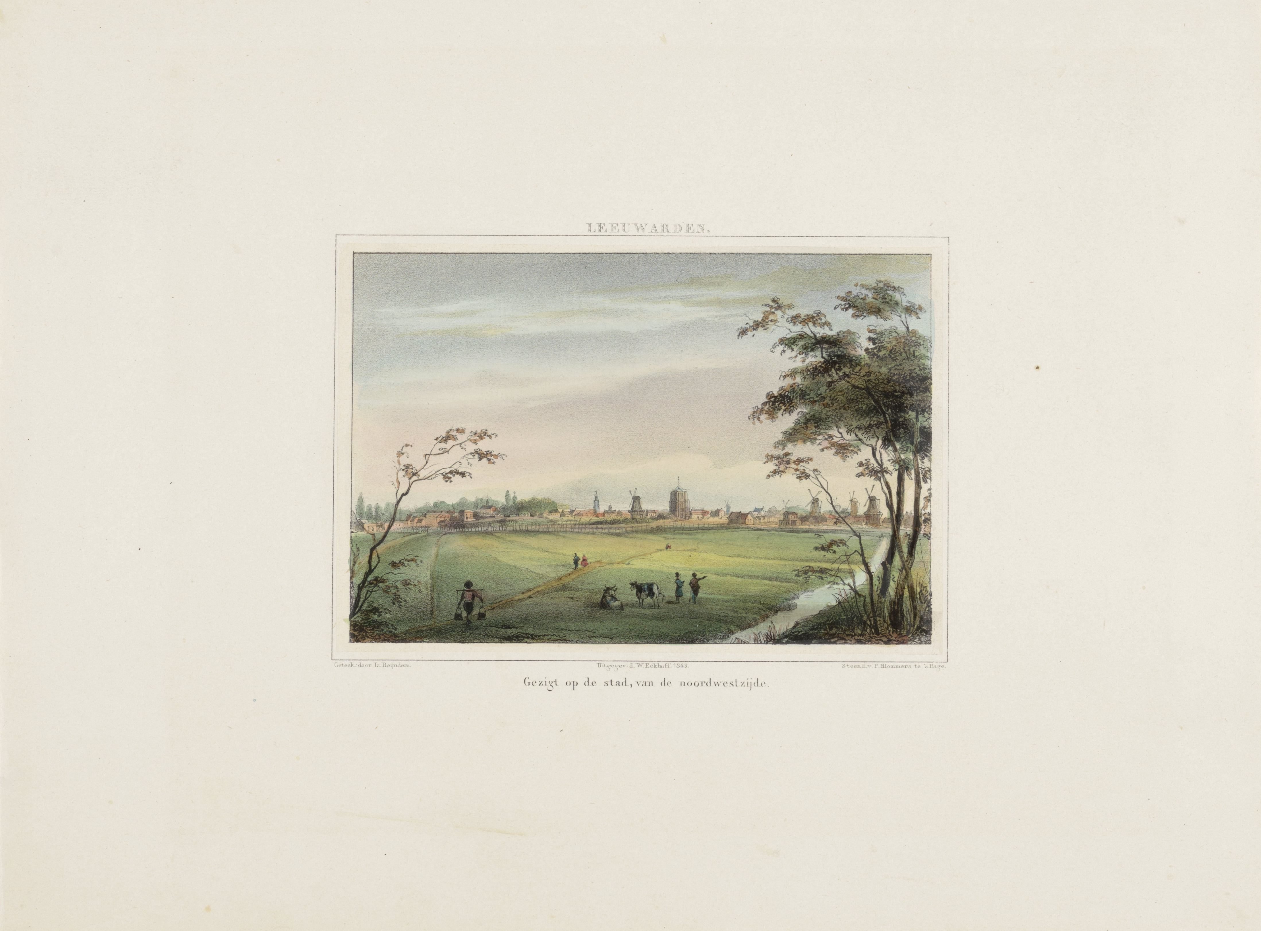 Gezicht op Leeuwarden vanuit het noordwesten