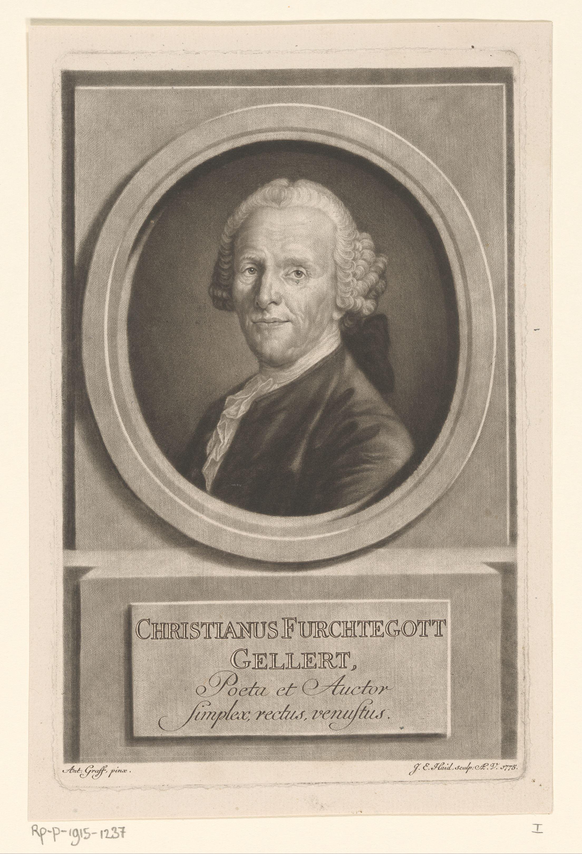 Portret van Christian Fürchtegott Gellert