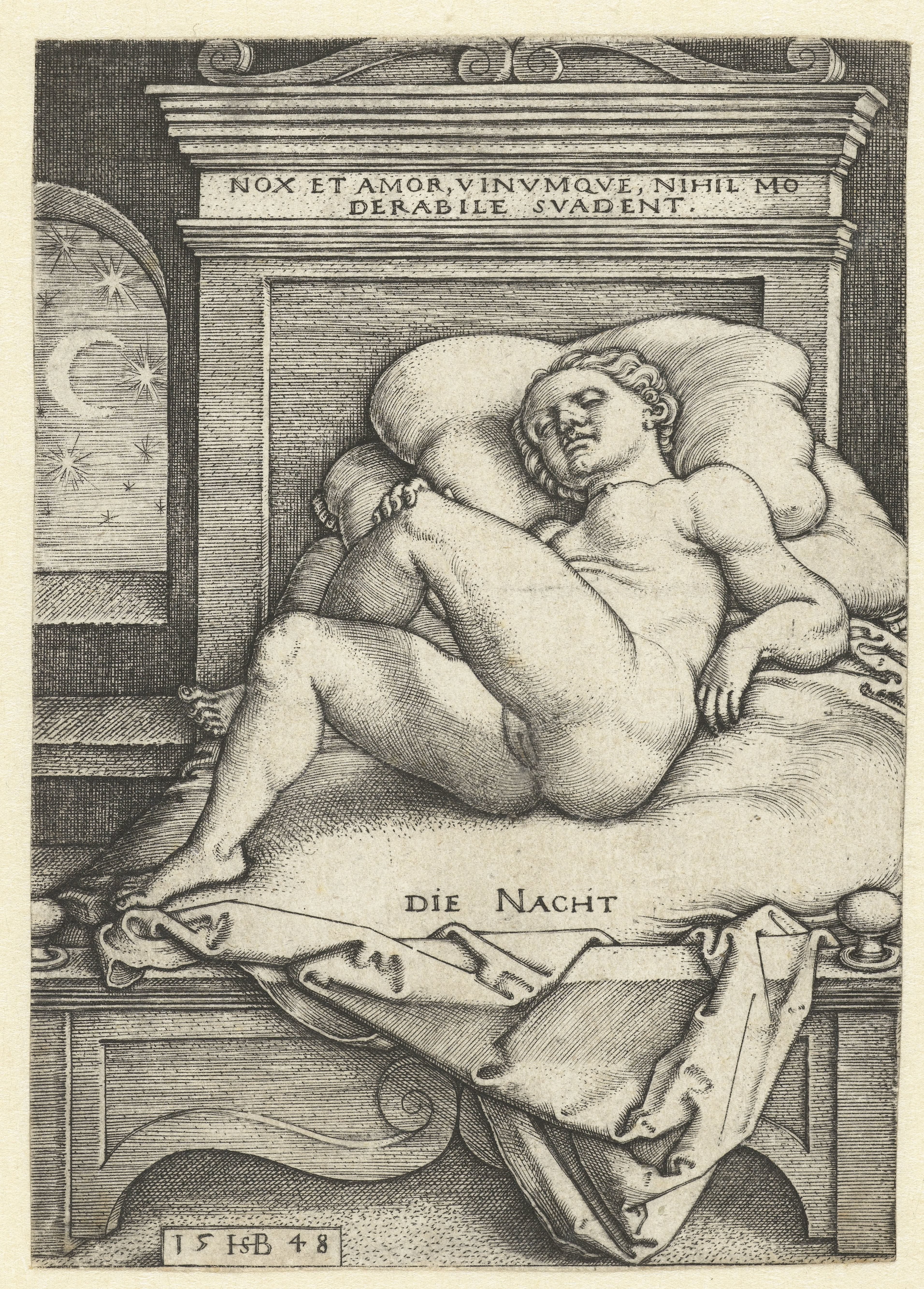 Slapende naakte vrouw als de Nacht (Nux)