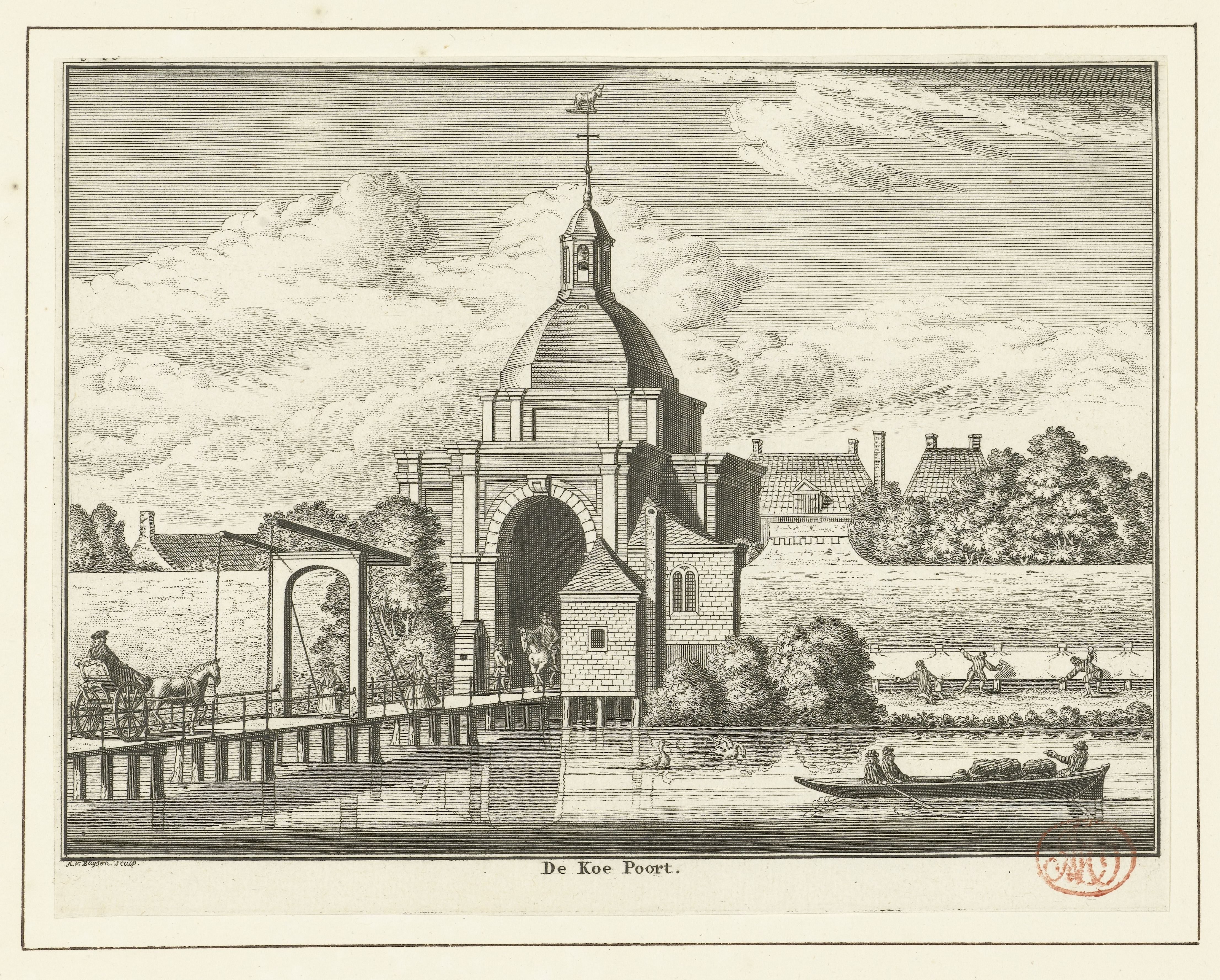 Gezicht op de Koepoort te Leiden