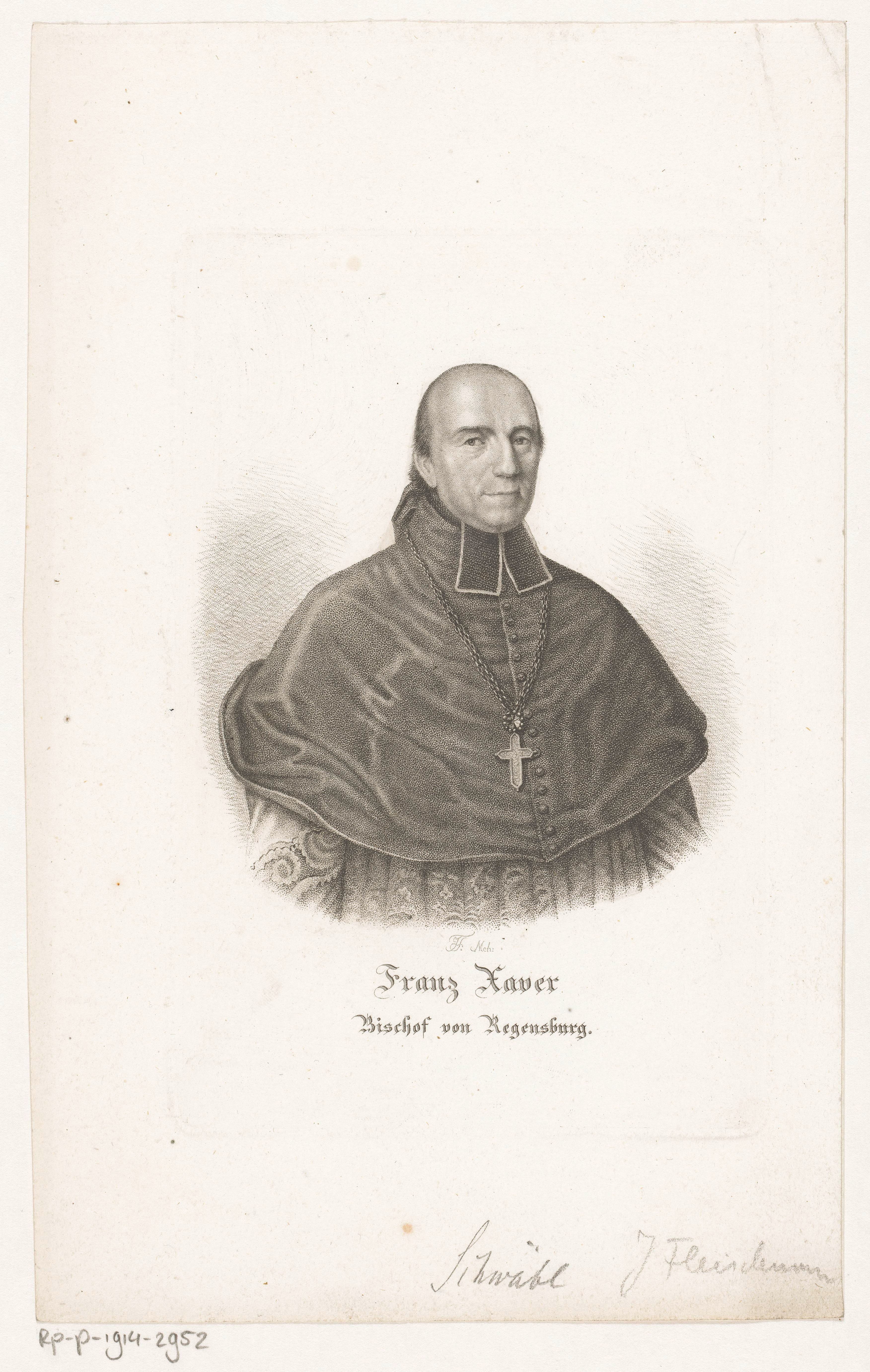 Portret van Franz Xaver van Schwäbl