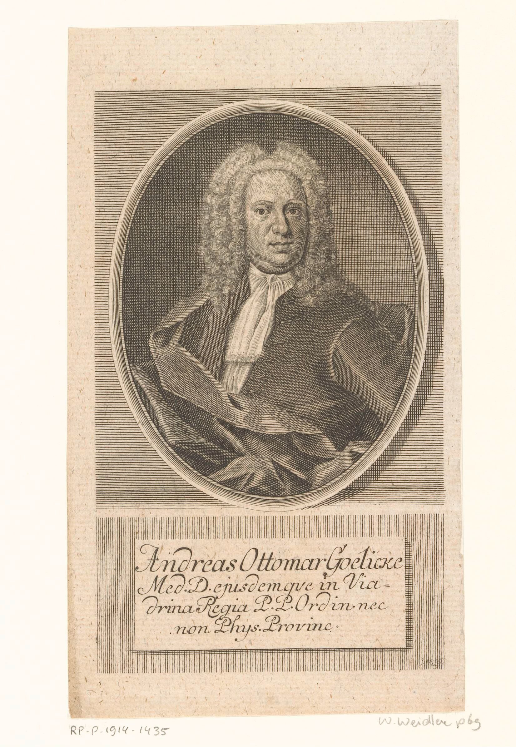 Portret van Andreas Ottmar Goelicke