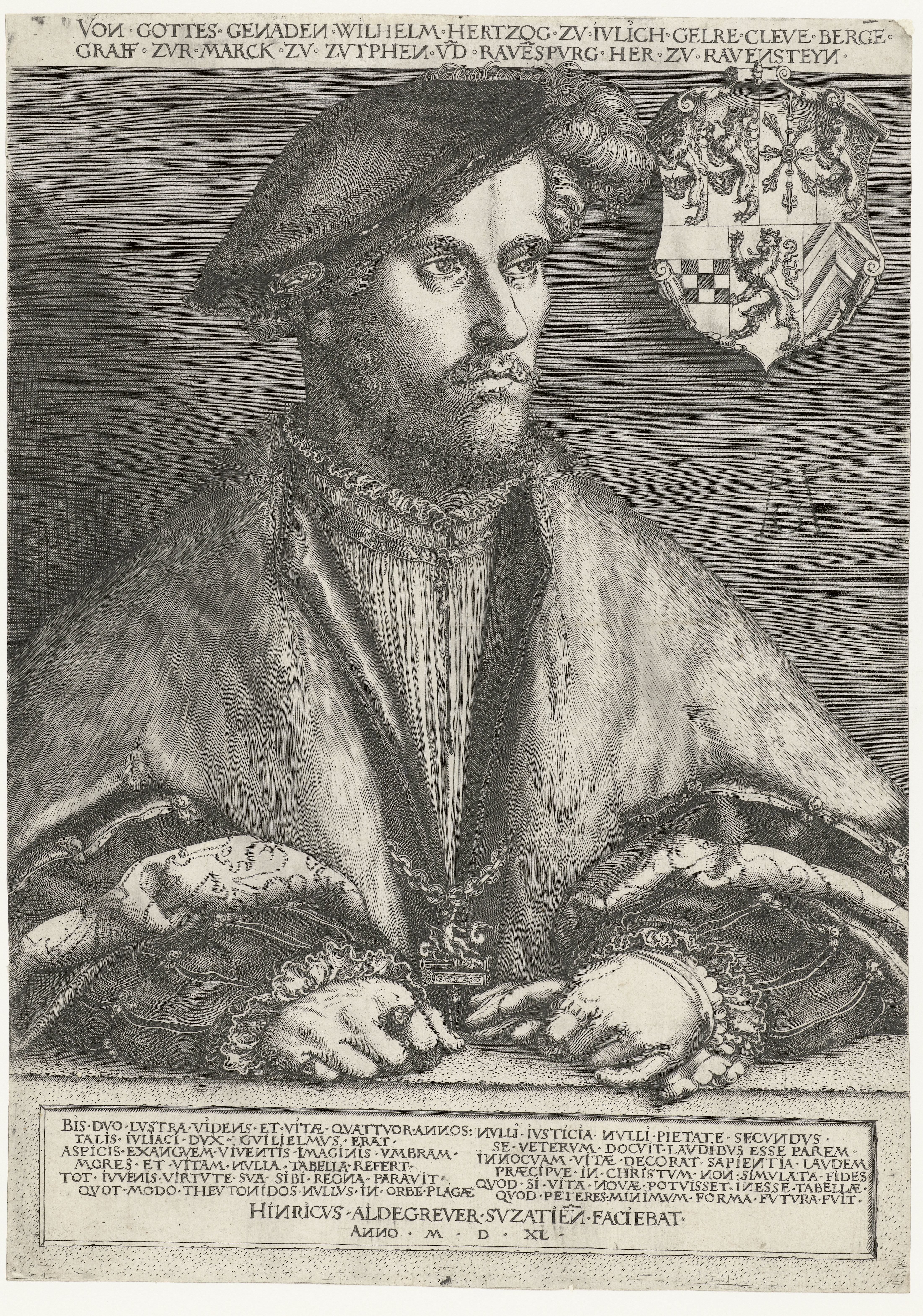 Portret van Willem II, hertog van Gelre, Kleef, Gulik en Berg
