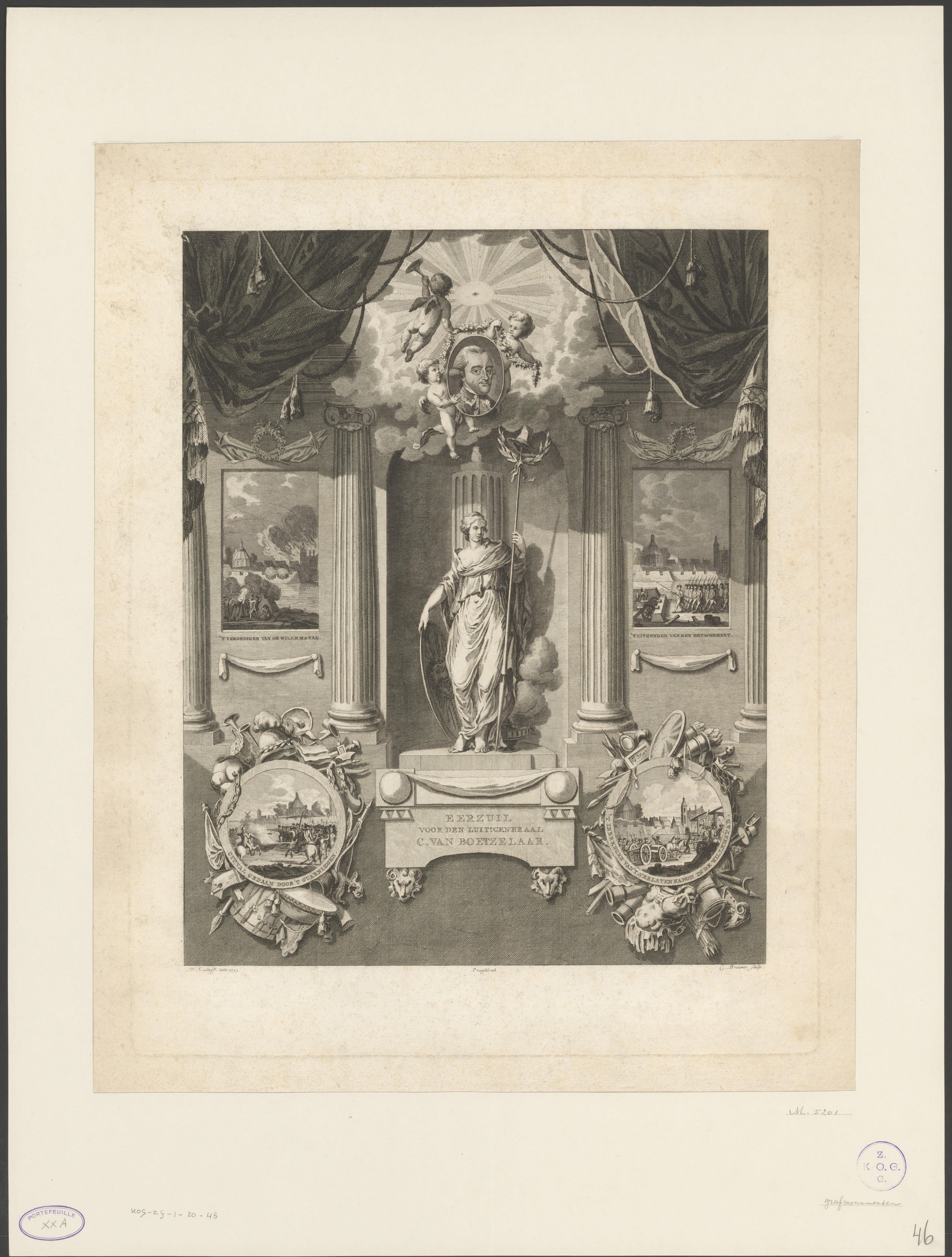 Erezuil voor luitenant-generaal Carel Baron van Boetzelaer