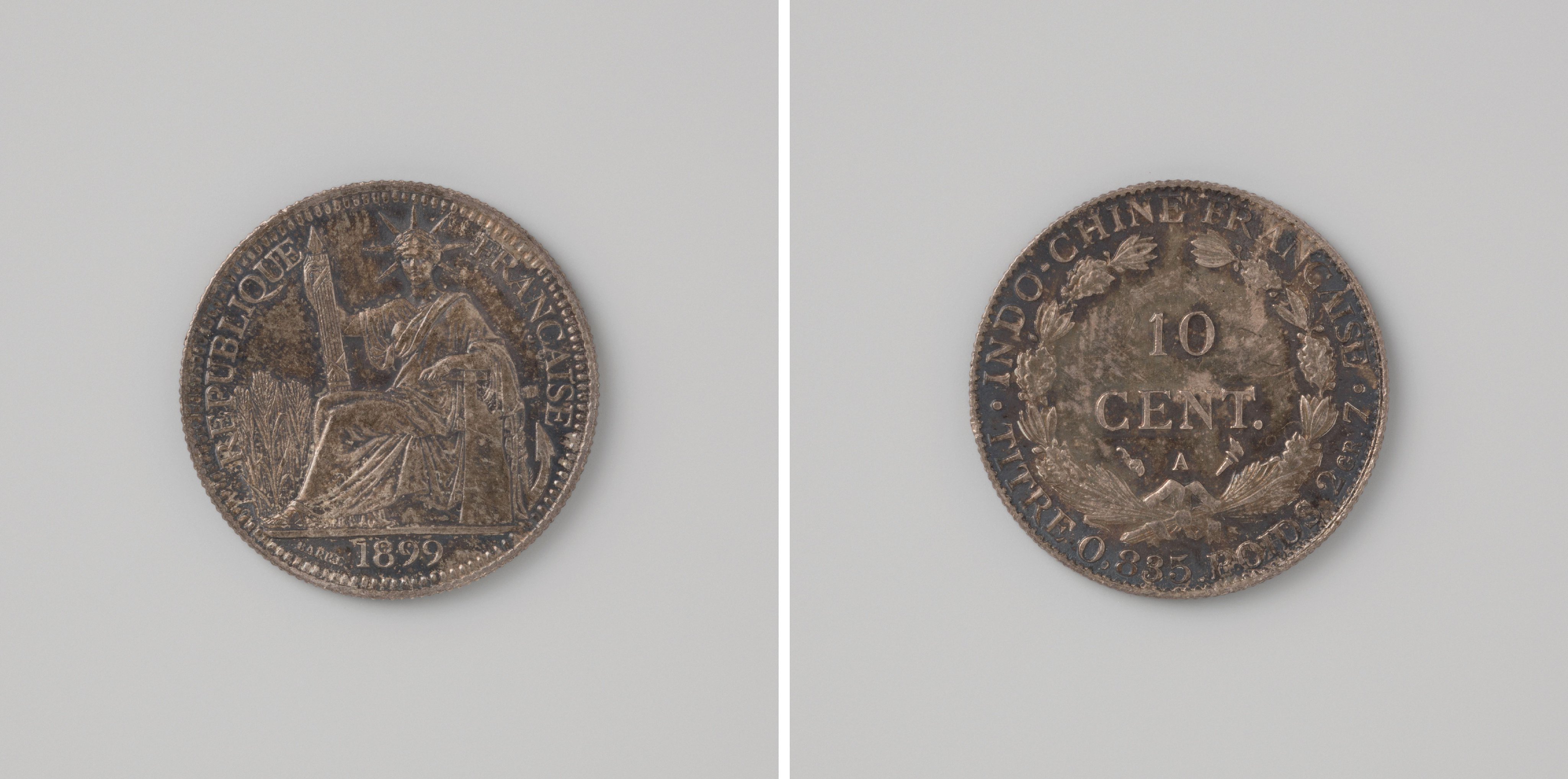 10 centimes uit Frans Indo-China, 1901