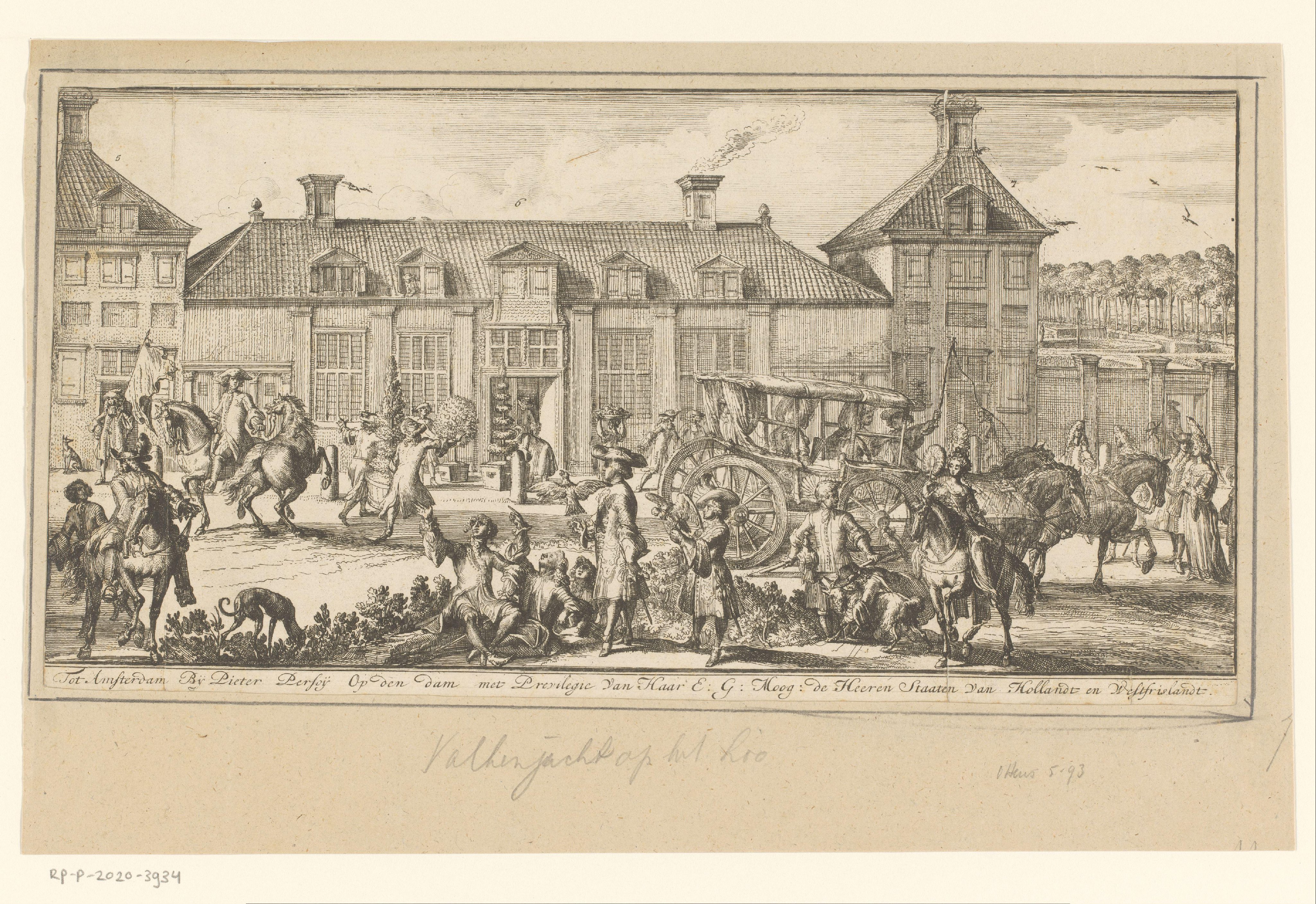 Gezicht op Paleis Het Loo (profiel, rechterdeel)
