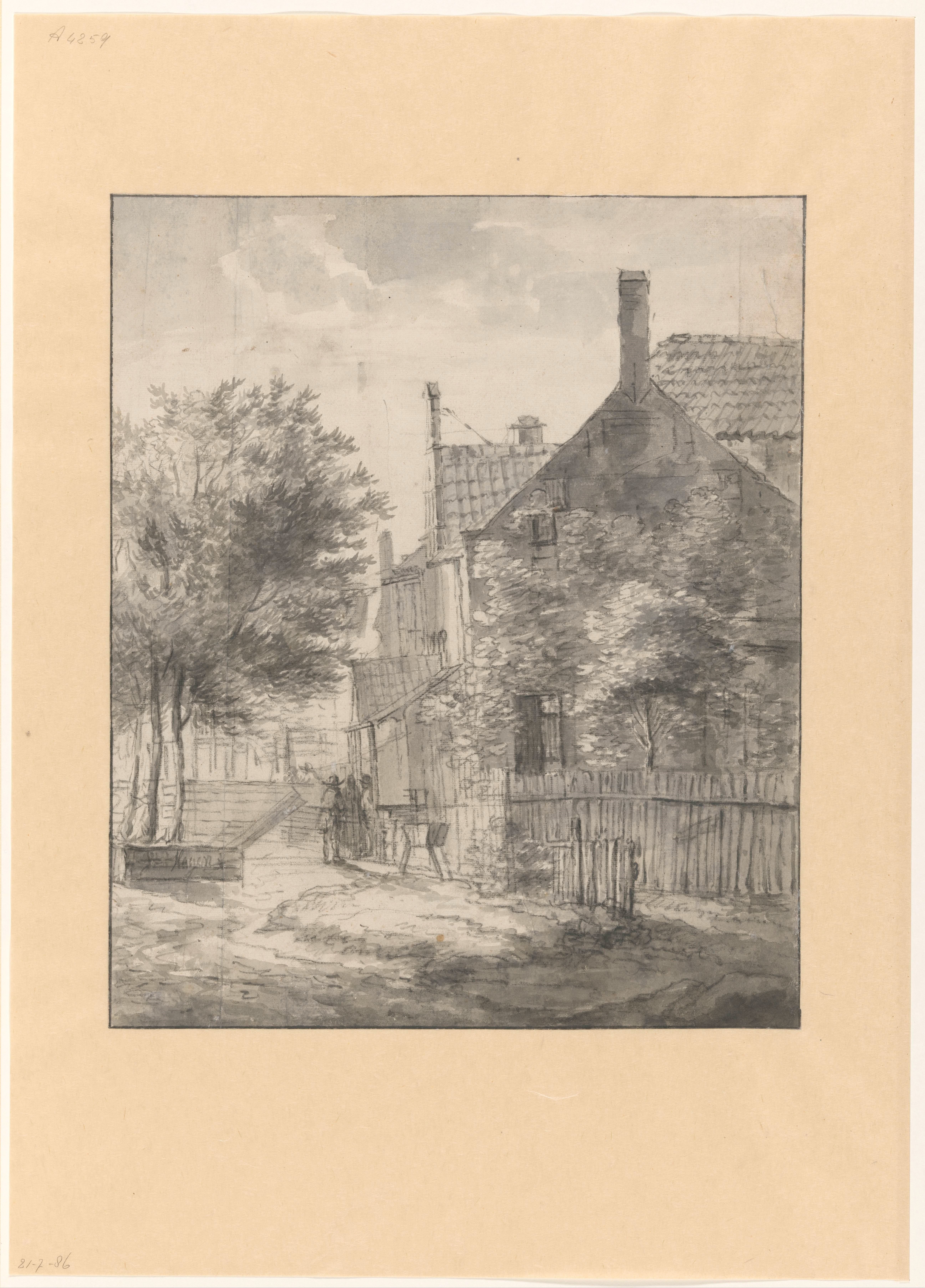 Gezicht op een herberg