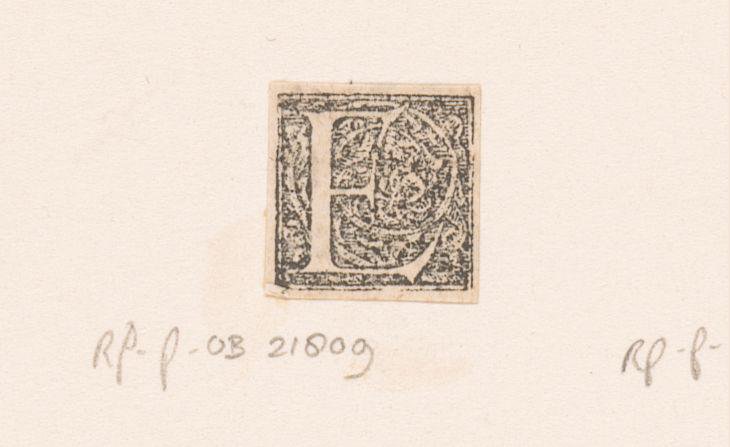 Letter E: rankenornament