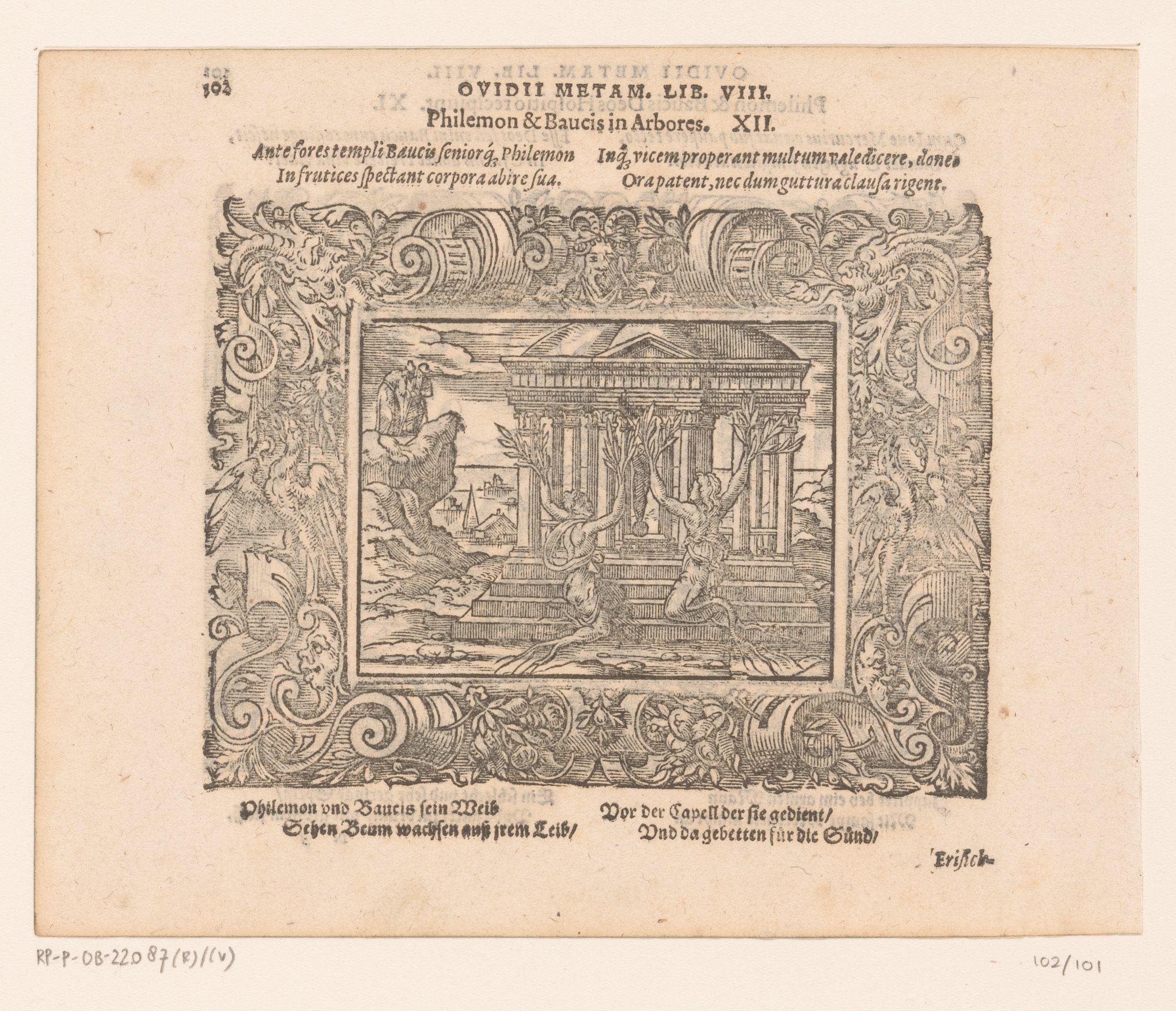 Philemon en Baucis in bomen veranderd
