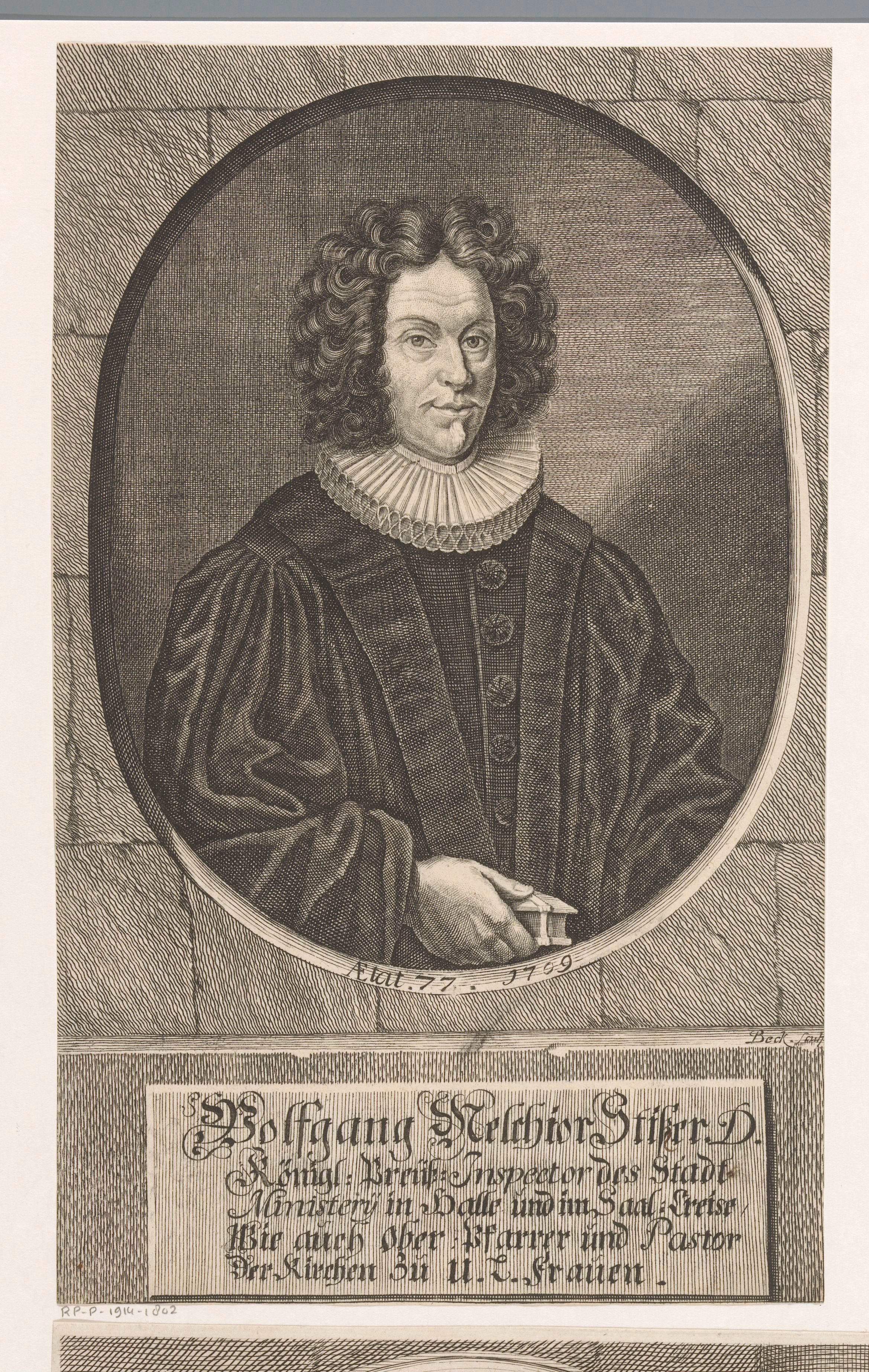 Portret van Wolfgang Melchior Stisser