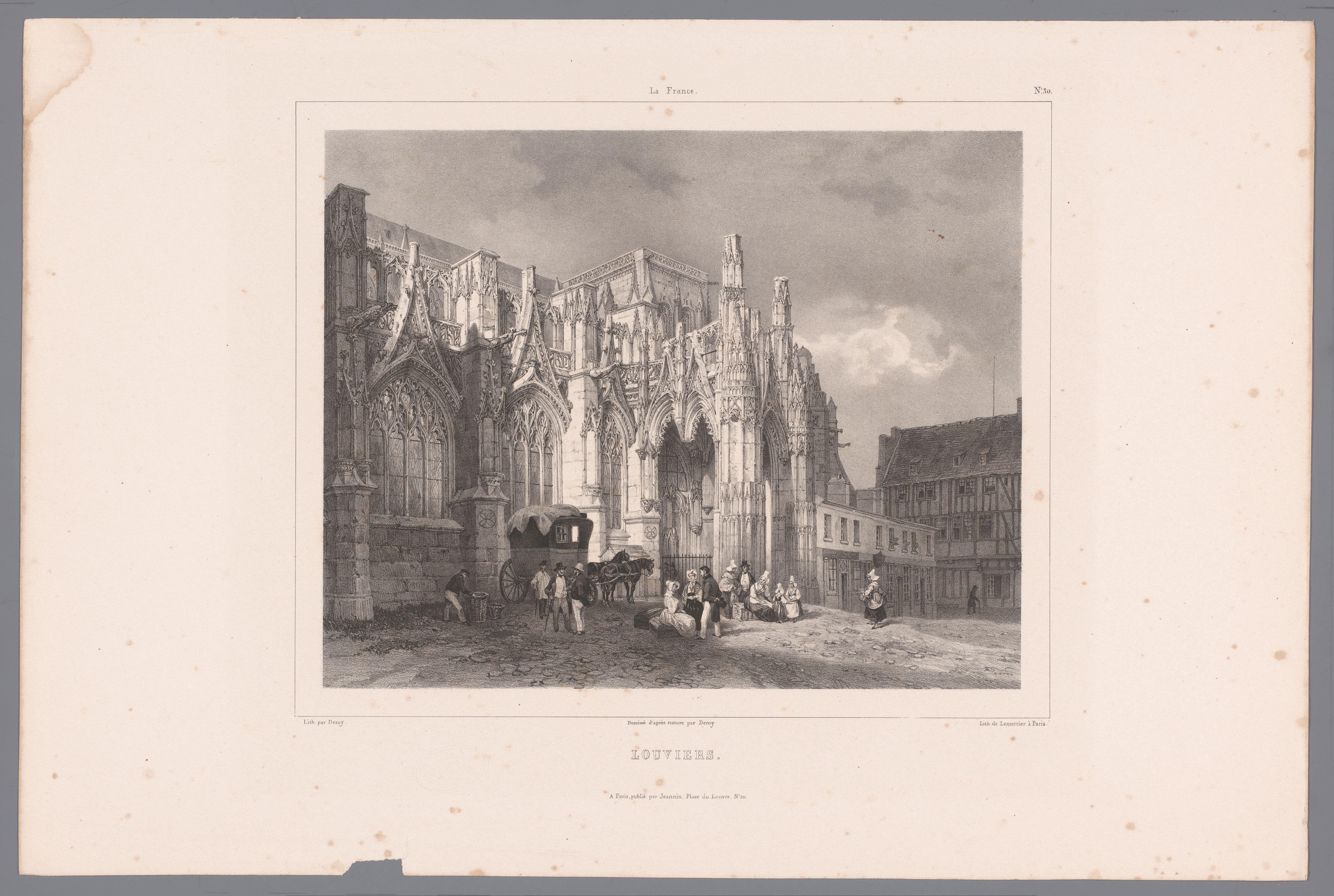 Zicht op de kerk Notre-Dame te Louviers